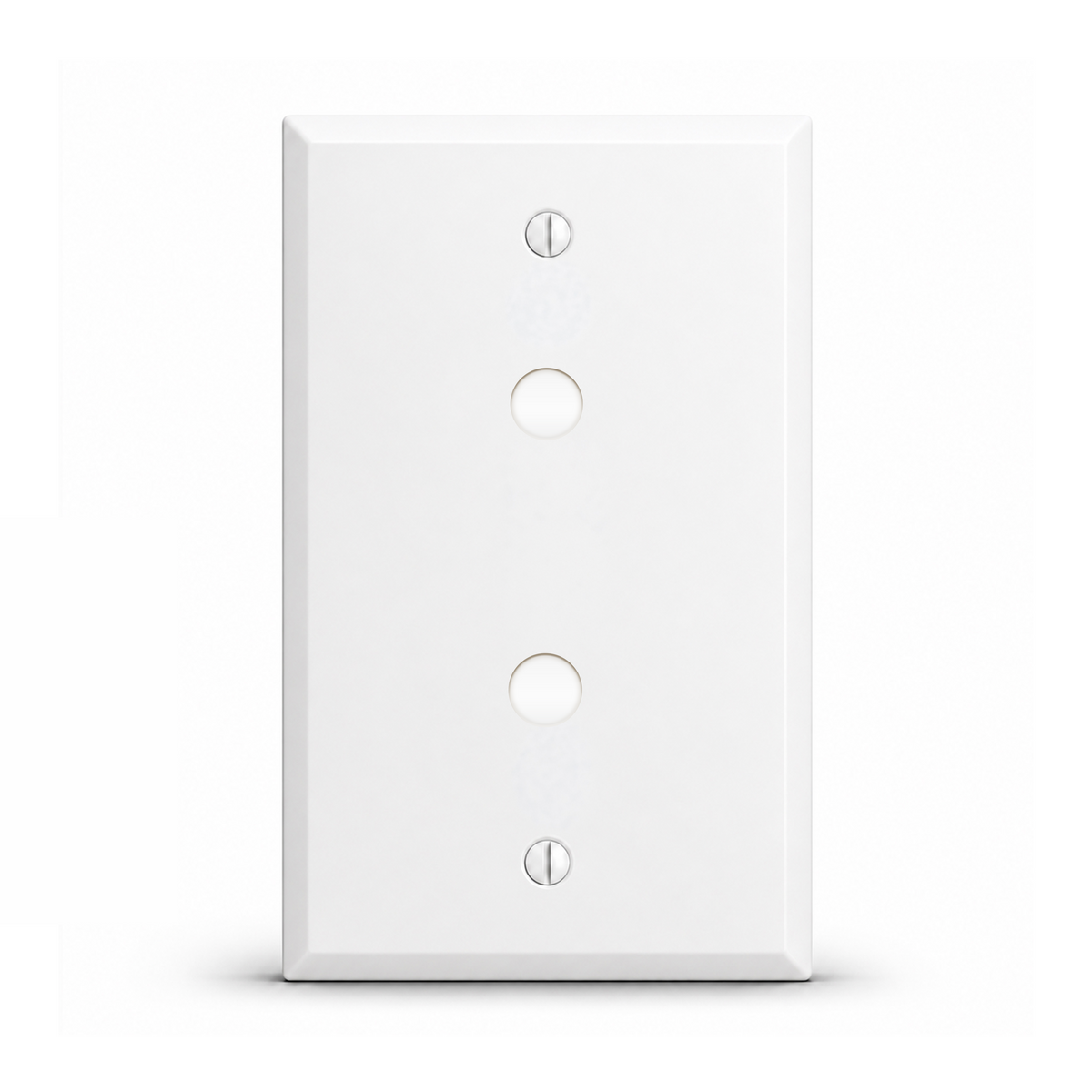 1-Gang, Standard Size, 2 x 3/8" Holes on 1-1/2" Centers, White Semi-Gloss Finish, Painted Metal Wall Plate Outlet Cover - Made in USA