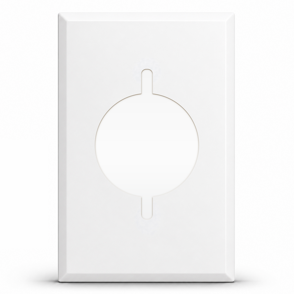 1-Gang, Oversize, 30/50 Amp 3-Wire Range & Dryer Receptacle Opening (2.125" ID Hole), White Semi-Gloss Finish, Painted Metal Wall Plate Cover - Made in USA