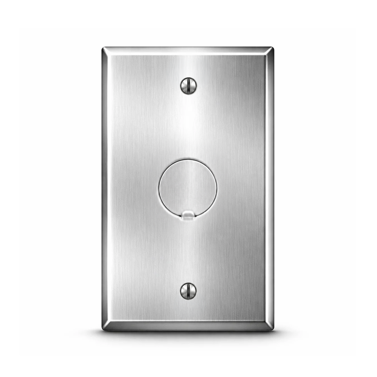 1-Gang, Standard Size, 1/2 Inch Knockout Opening, Satin Finish, Type 430 Stainless Steel Wall Plate Outlet Cover - Made in USA