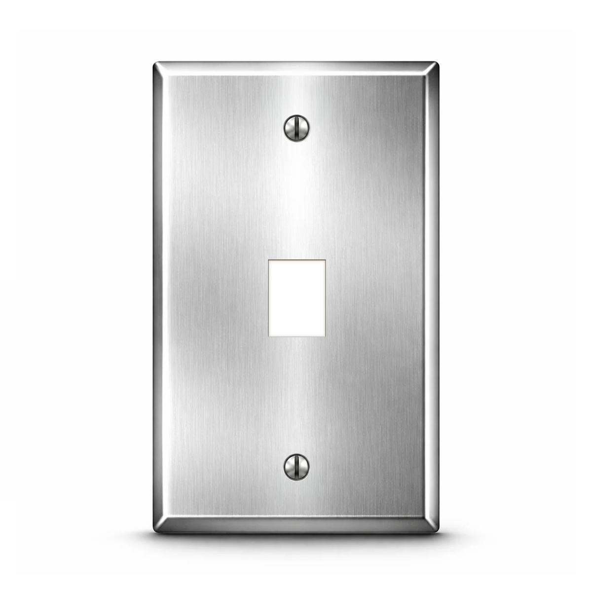 1-Gang, Standard Size, 1 RJ11 Modular Connector Cutout (4 or 6 Wire), Stainless Steel Type 430 Satin Finish, Stainless Steel Wall Plate Outlet Cover - Made in USA