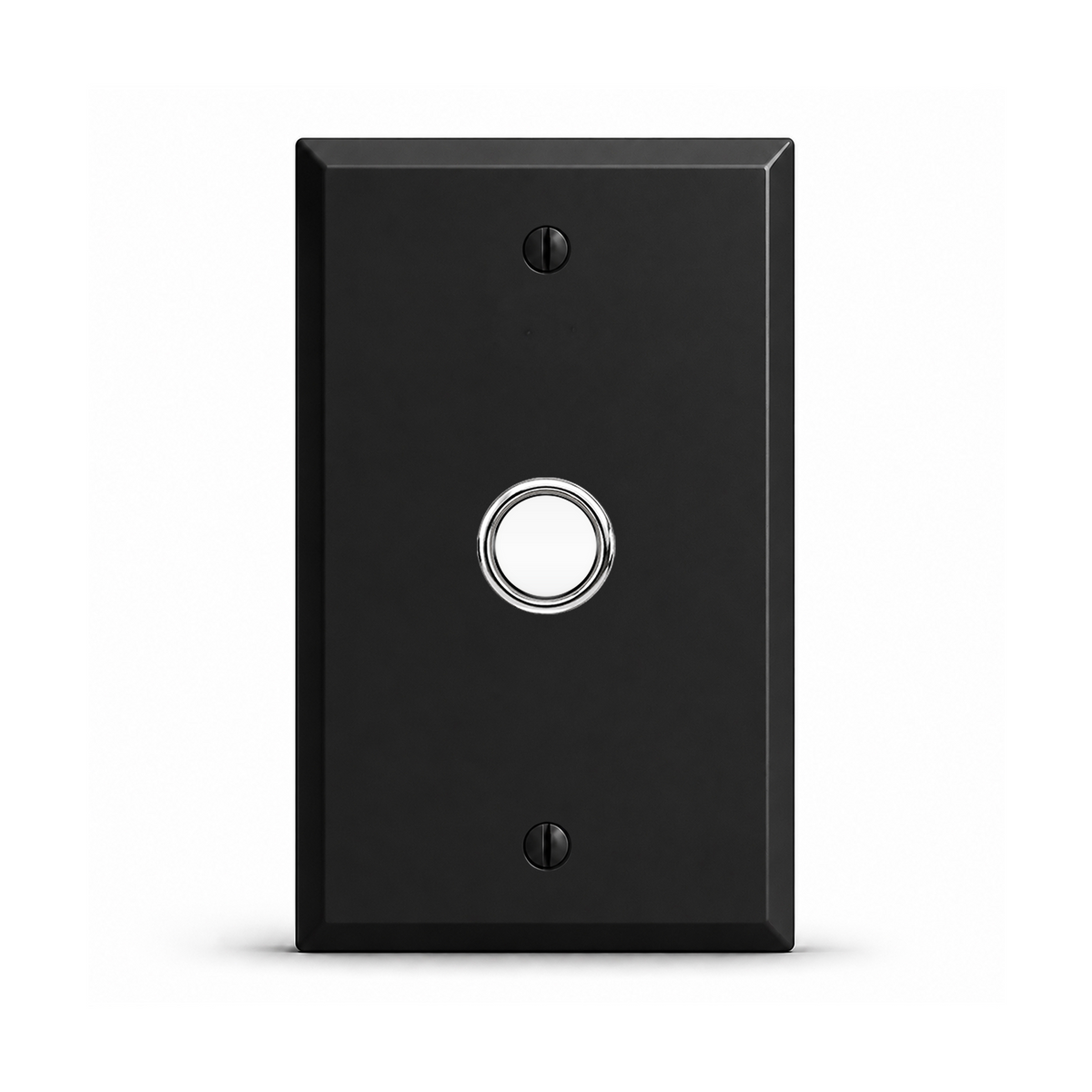 1-Gang, Standard Size, 5/8 in. Round Telephone Opening with Metal Bushing, Black Matte Finish, Painted Metal Wall Plate Outlet Cover - Made in USA