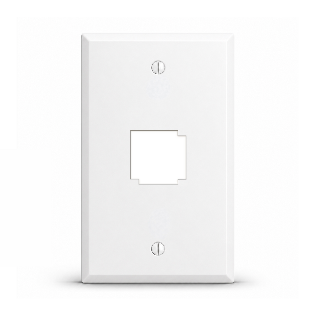 1-Gang, Standard Size, 1 IBM Data Connector Opening, White Semi-Gloss Finish, Painted Metal Wall Plate Outlet Cover - Made in USA