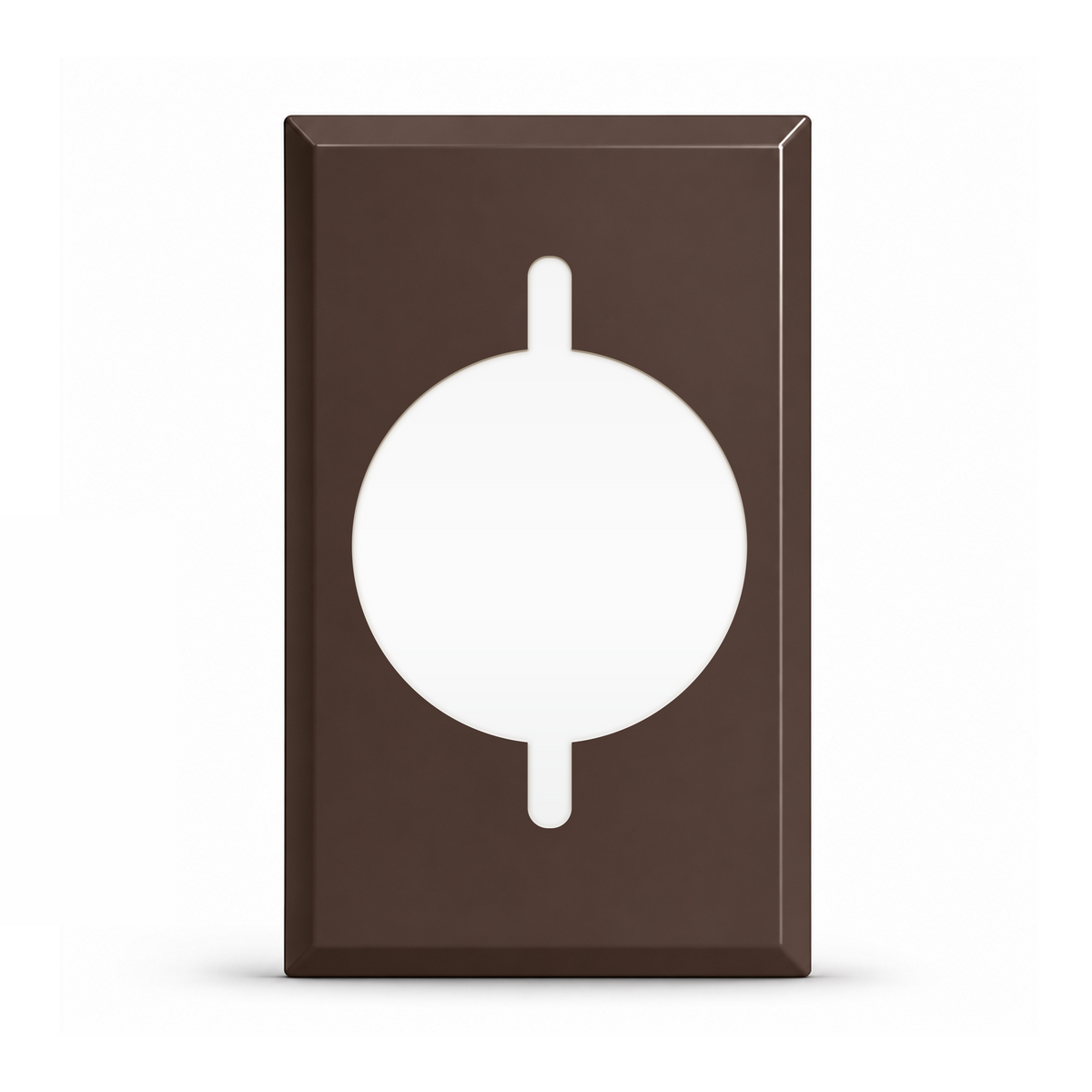 1-Gang, Standard Size, 30/50A 3-Wire Range/Dryer Round Receptacle Opening, Brown Semi-Gloss Finish, Painted Metal Wall Plate Outlet Cover - Made in USA