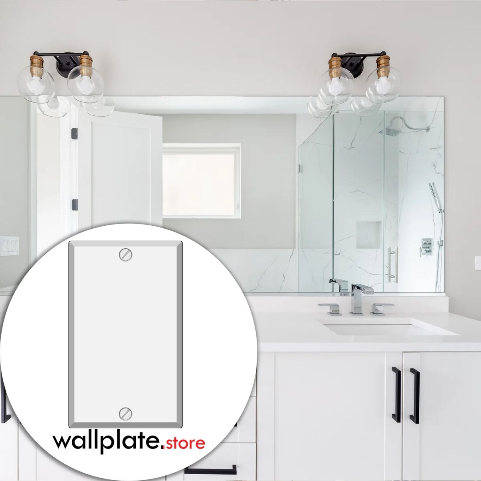 1-Gang Blank, Standard Size, White Painted Metal Wallplate