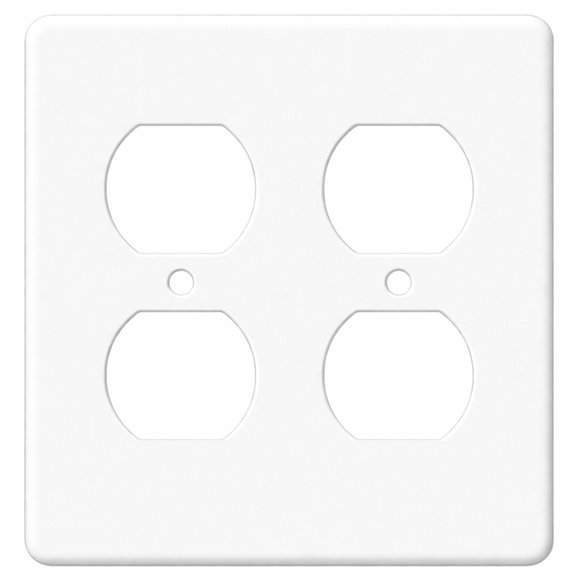 2-Gang Duplex, Princess Size, White Painted Metal Wallplate