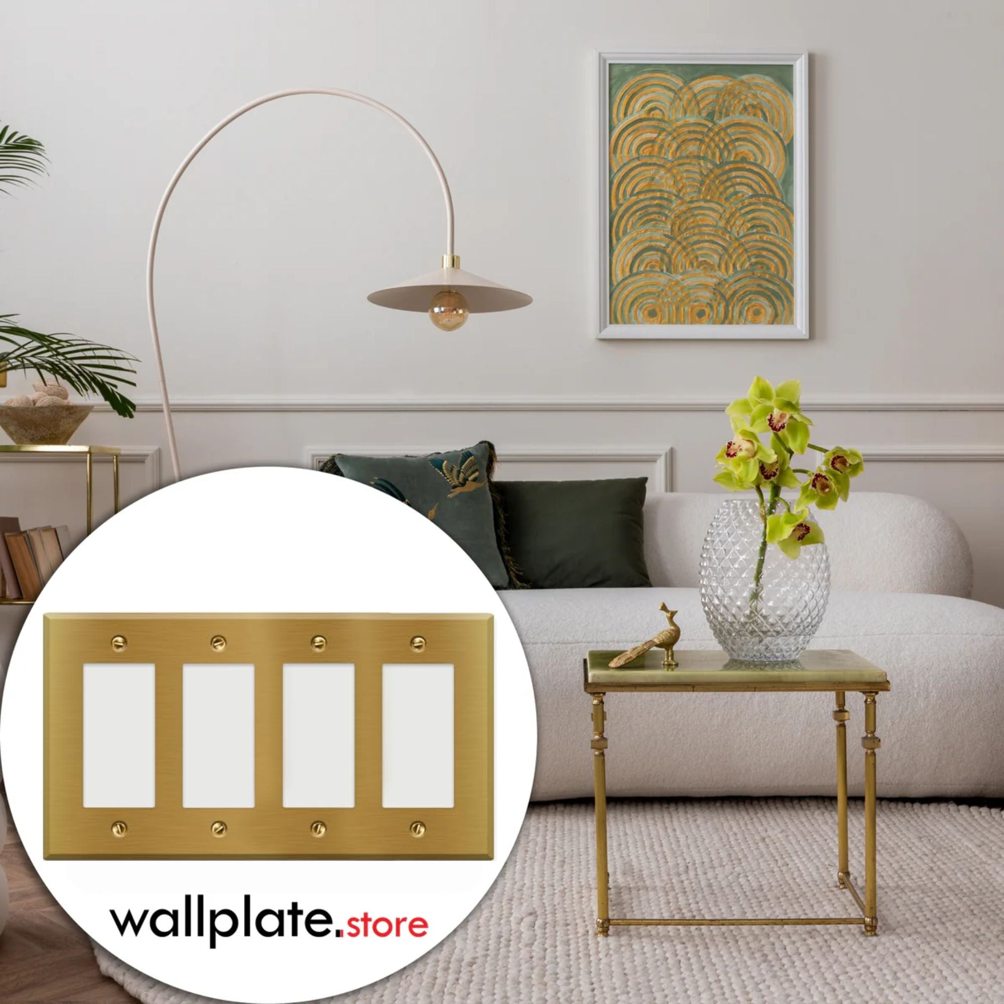 4-Gang GFI, Standard Size, Metallic Finish Wallplate