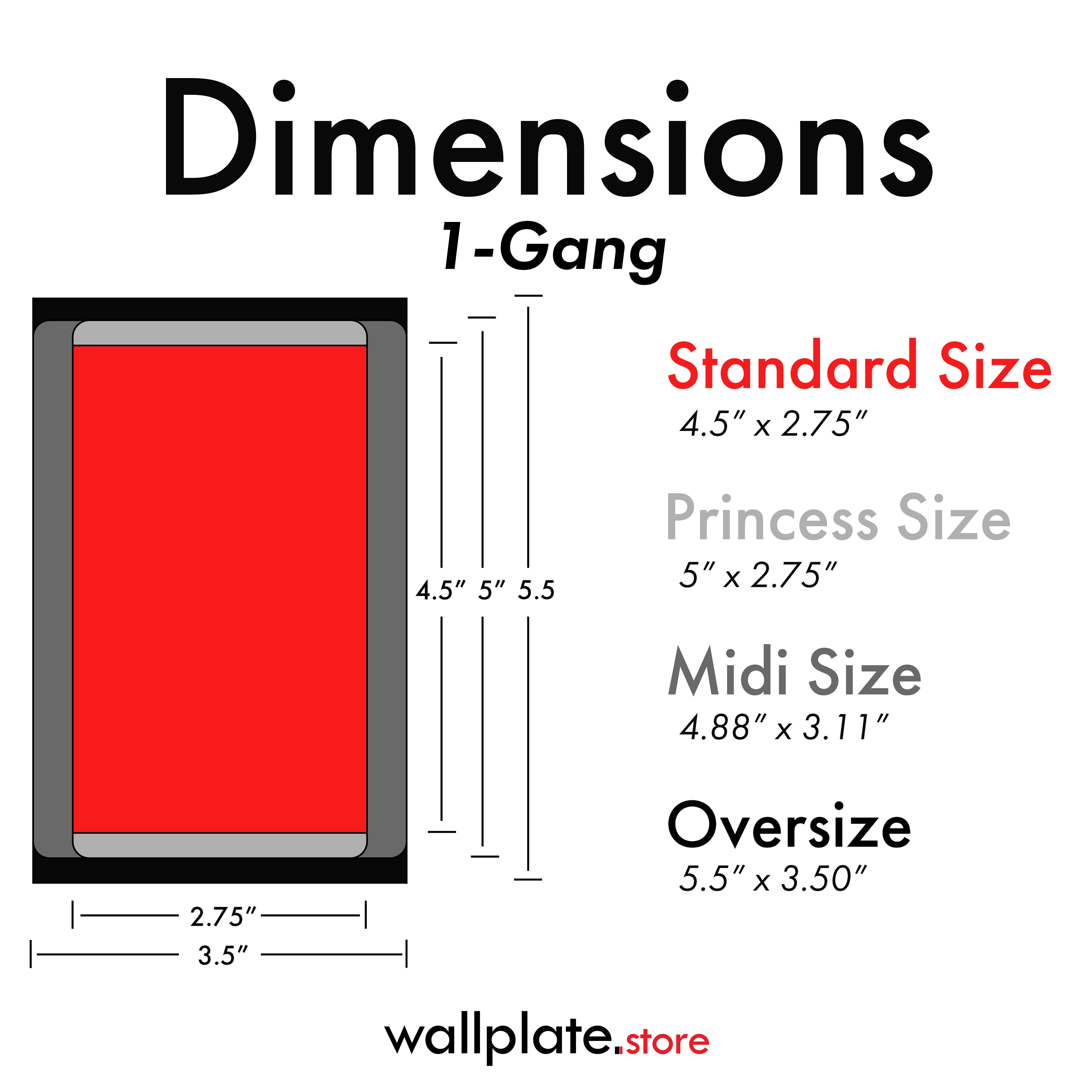 1-Gang, Oversize, Blank Opening, Metallic Finish, Wall Plate - Made in USA