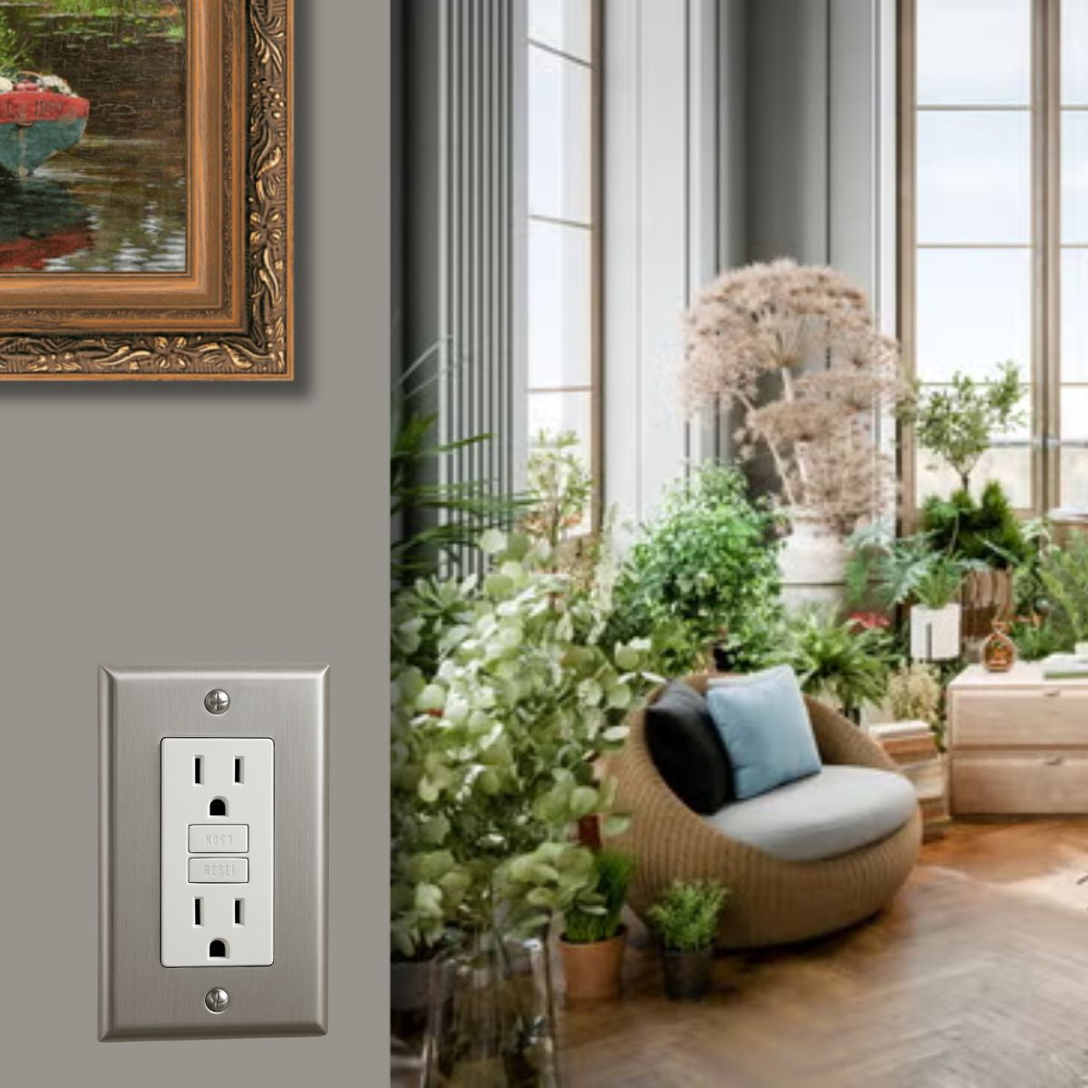 1-Gang Stainless Steel Rocker GFCI Decora® Style Wall Plate, Made in USA