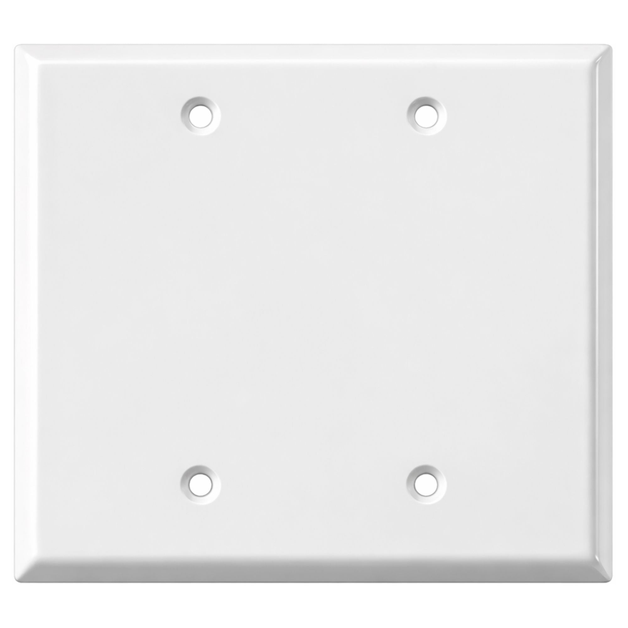 2-Gang Blank, Standard Size, White Painted Metal Wallplate
