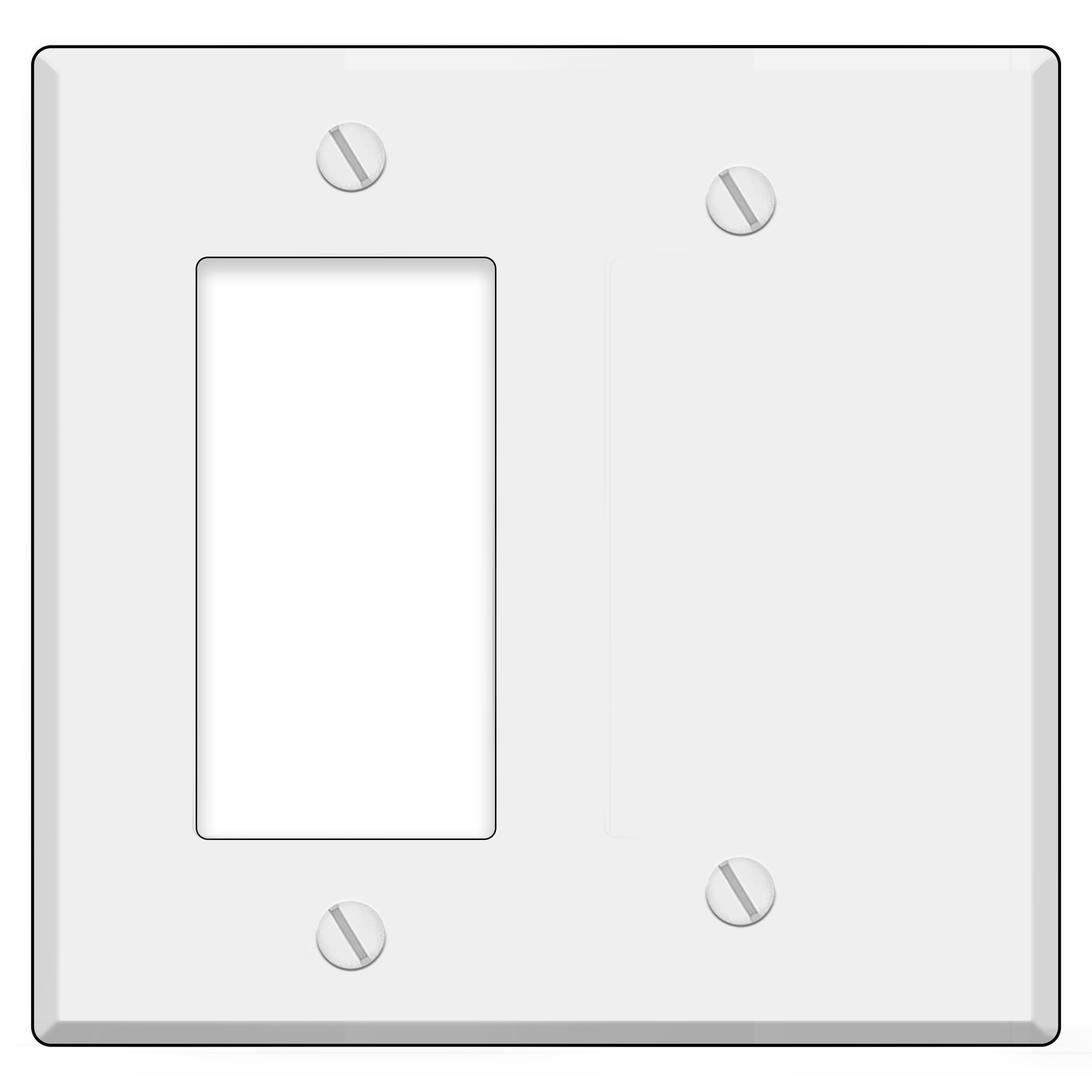2-Gang White Metal Rocker + Blank Wall Plate – Made in USA