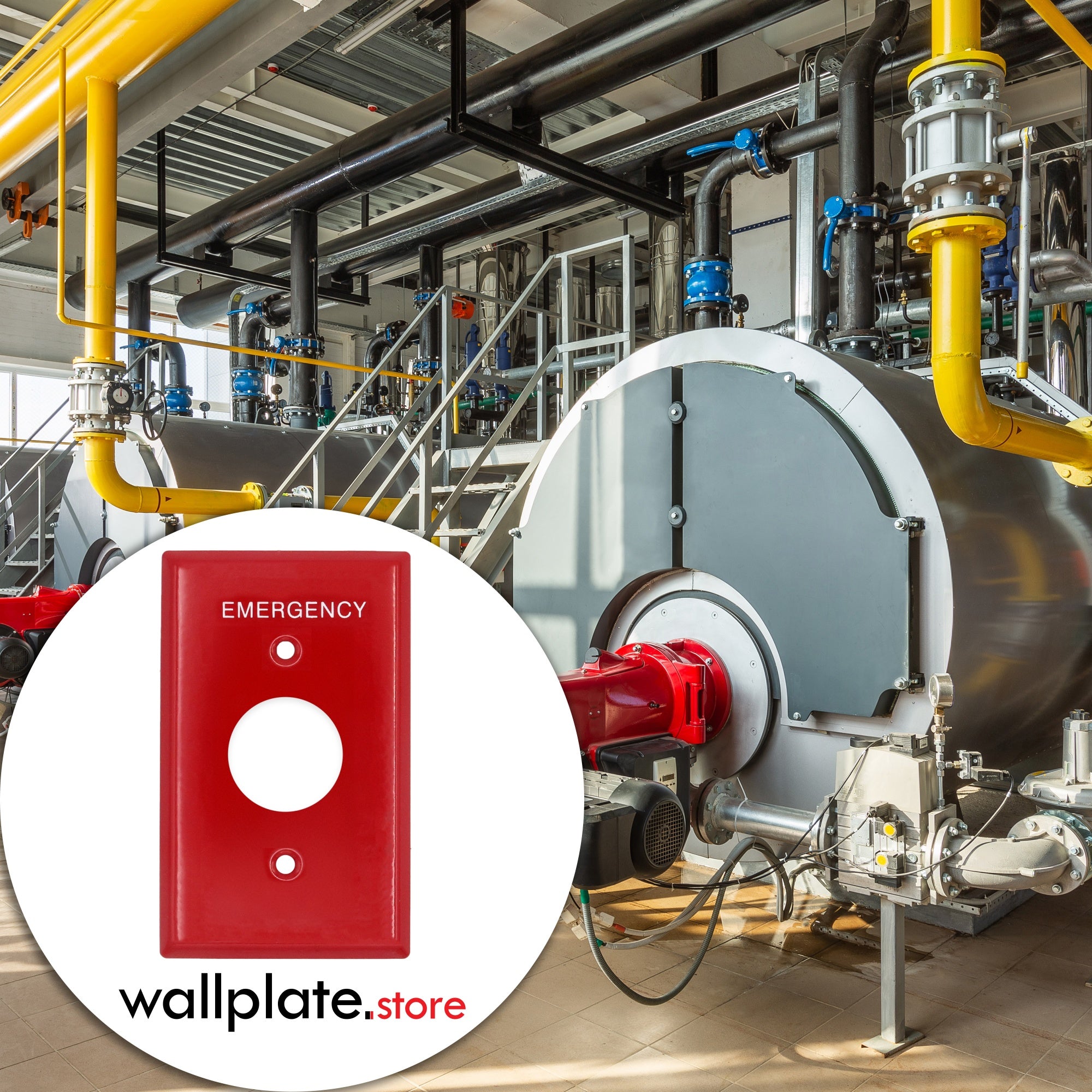 1 Gang Single Receptacle Red Emergency Wall Plate