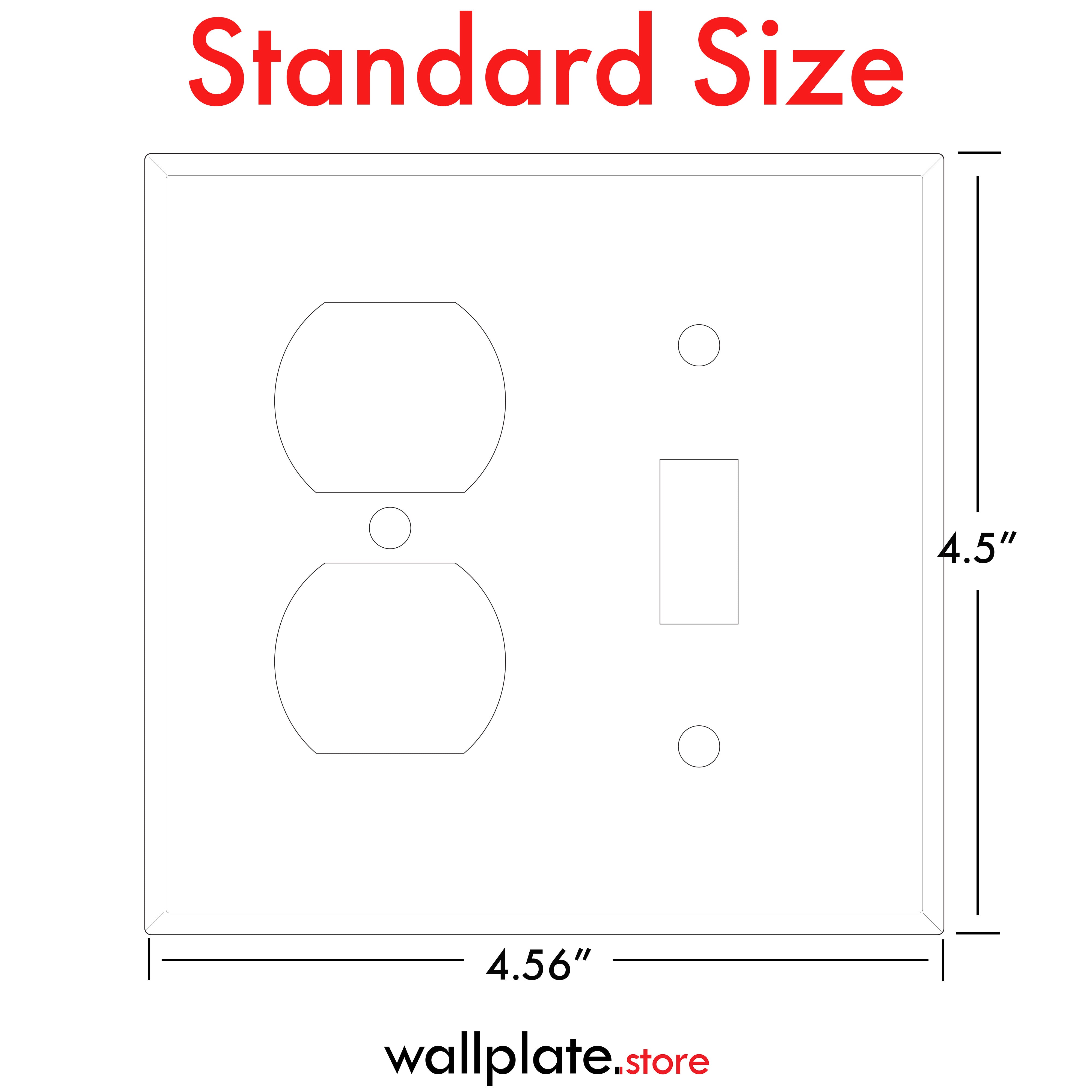 2-Gang White Metal Wallplate With (1) Toggle Switch and (1) Duplex Openings, Standard Size | Made in USA