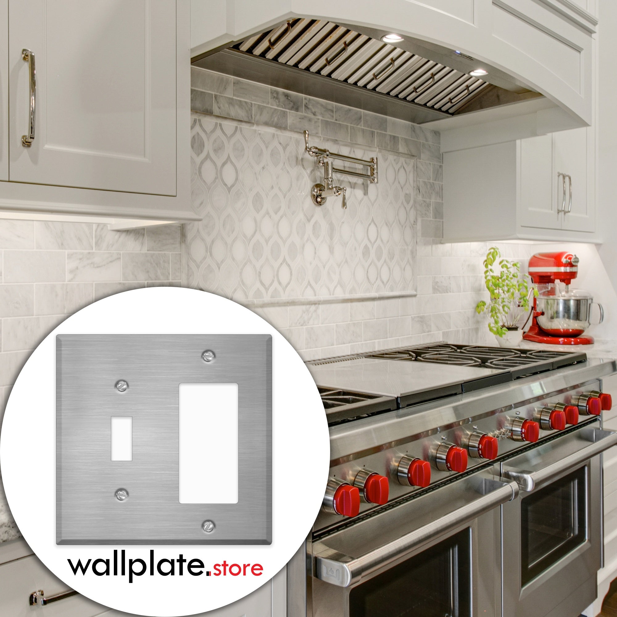 2 Gang Stainless Steel Toggle and Rocker Switch Wall plate