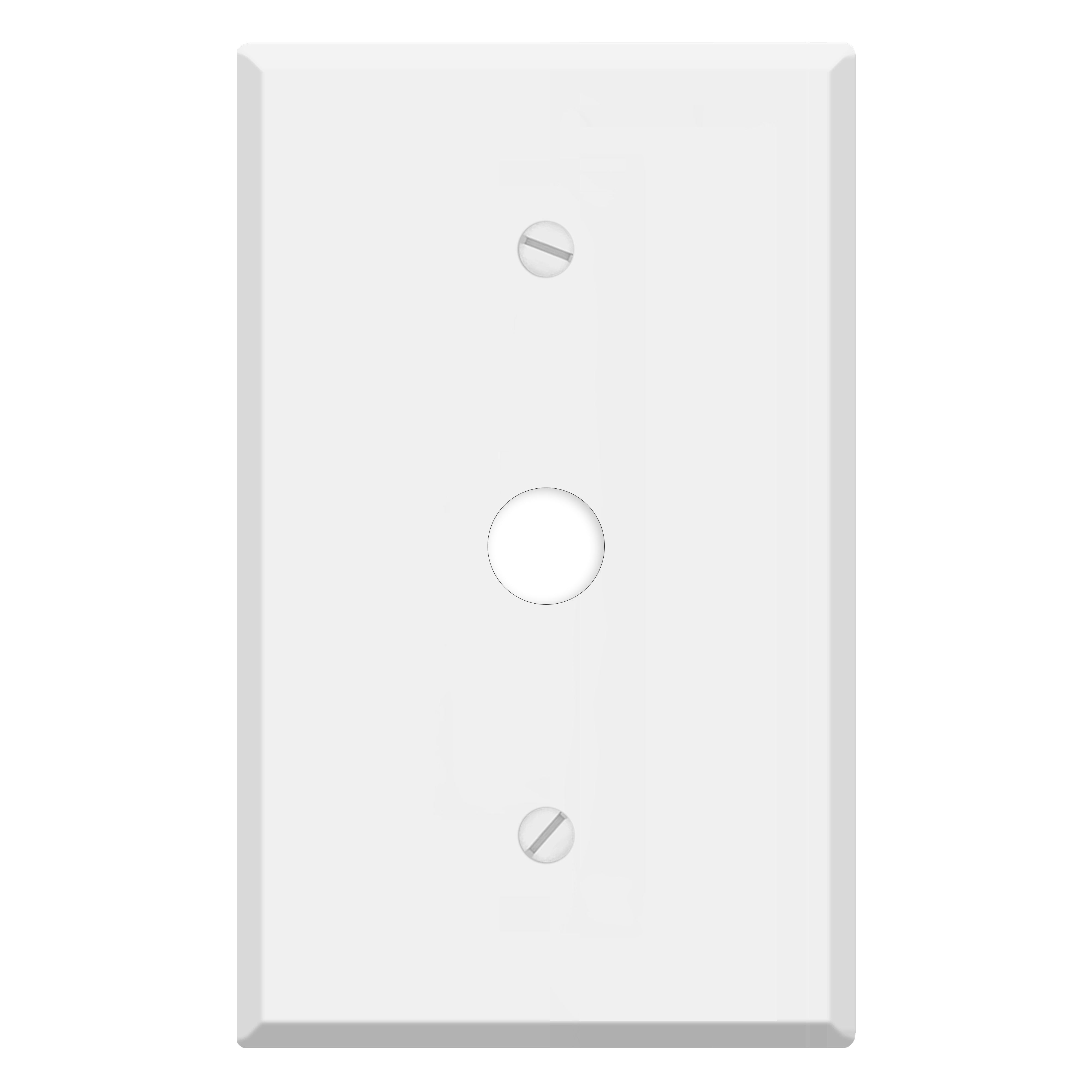 1 Gang Oversized White Metal Wall Plate with 5/8" Center Hole