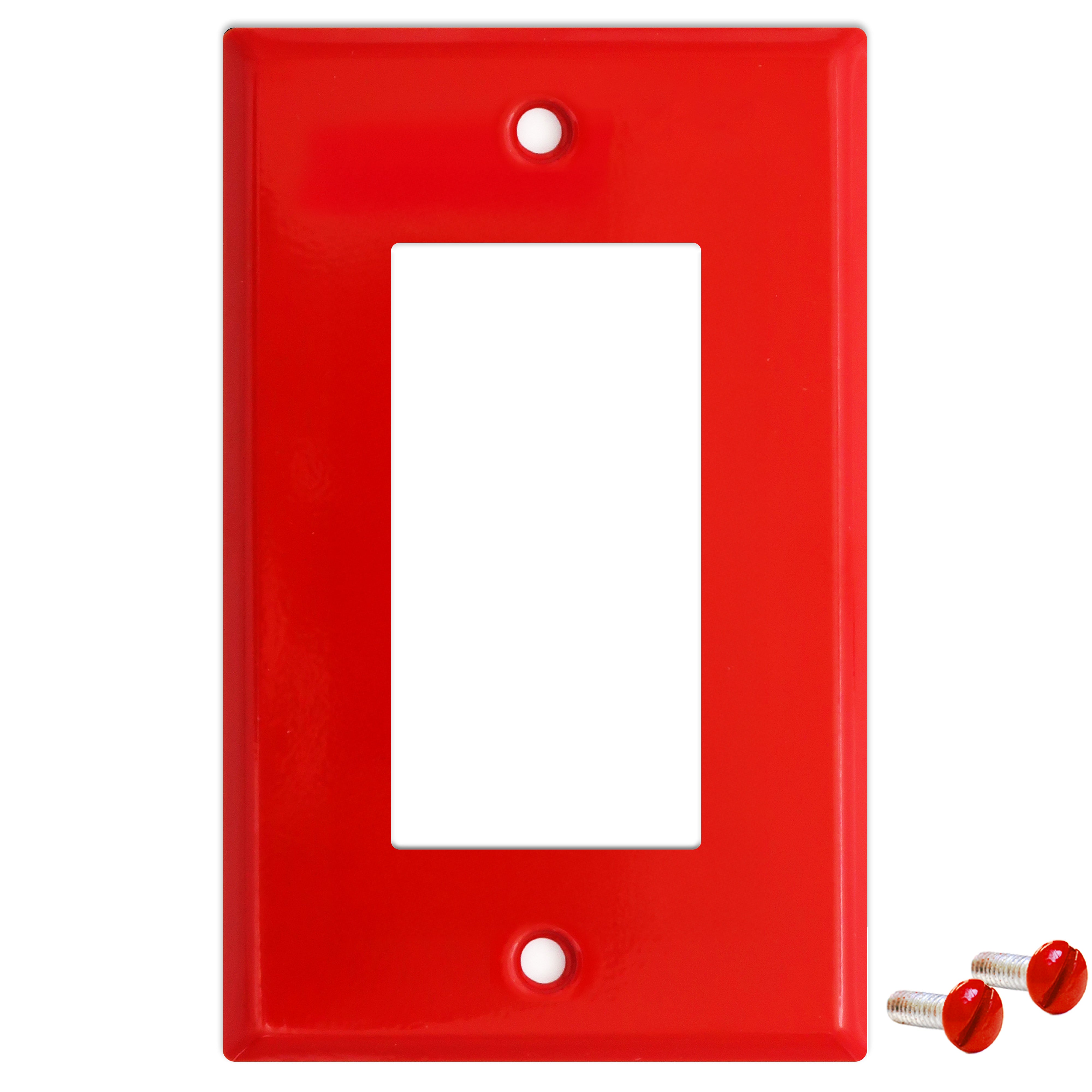 1 Gang GFI, Standard Size, Red Painted Metal Wallplate