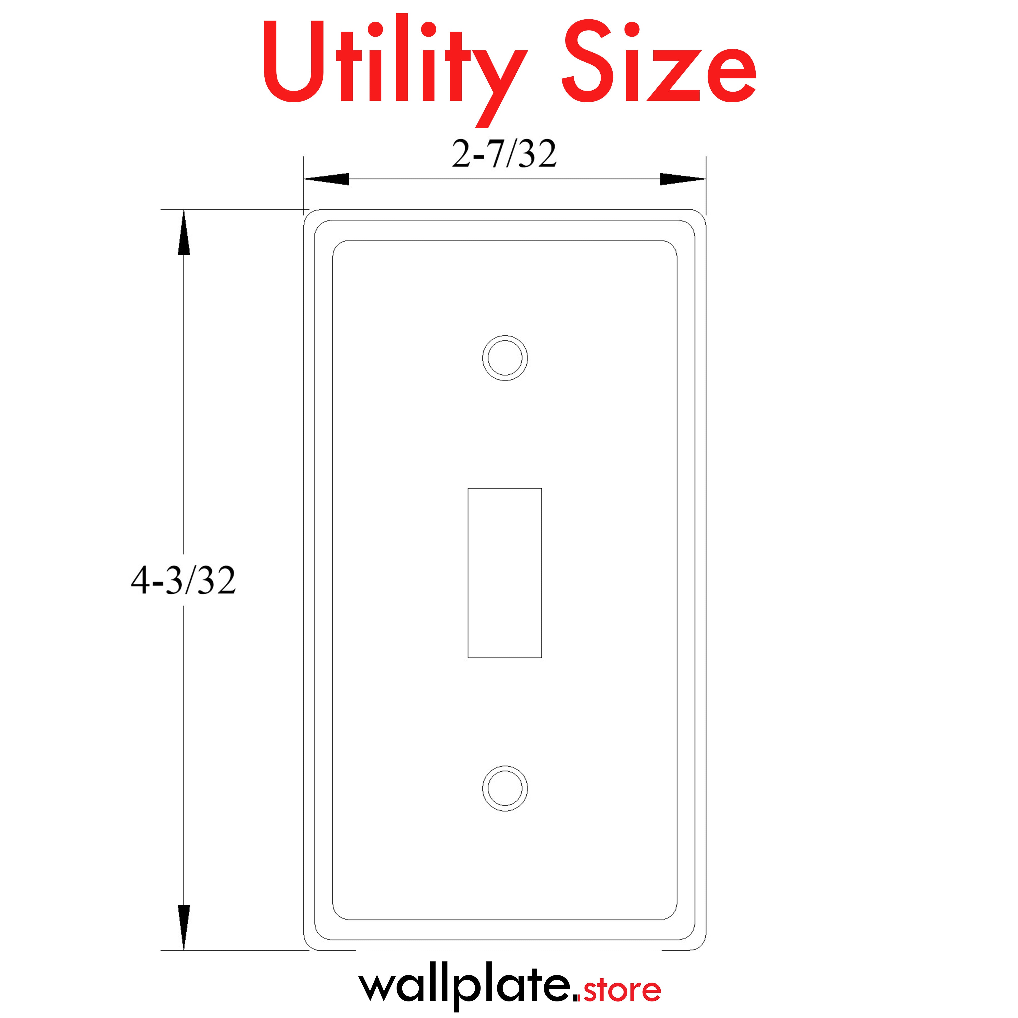1 Gang Utility Size Red Metal Emergency Toggle Switch Wall Plate