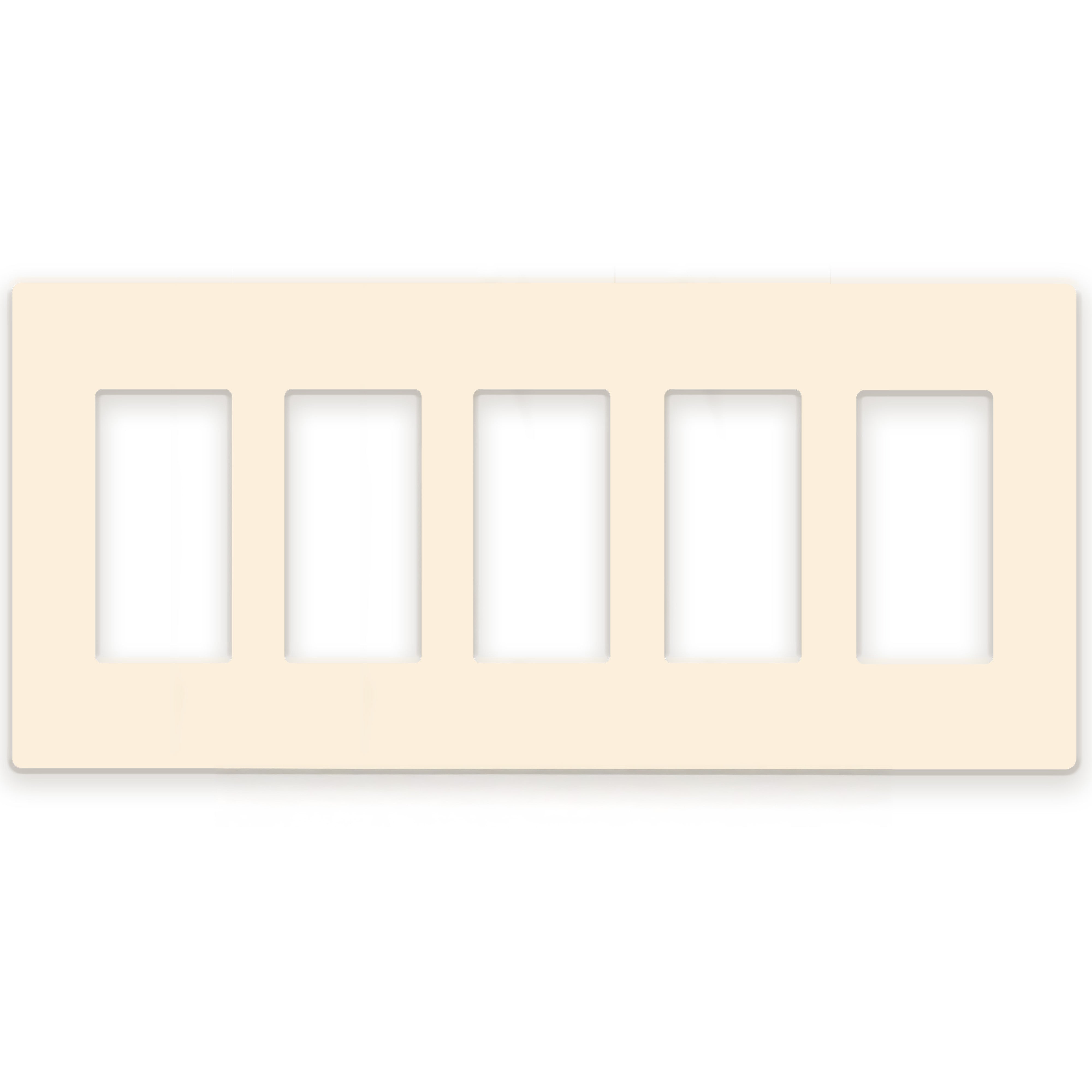 5 Gang Almond Screwless Rocker Switch Wall Plate