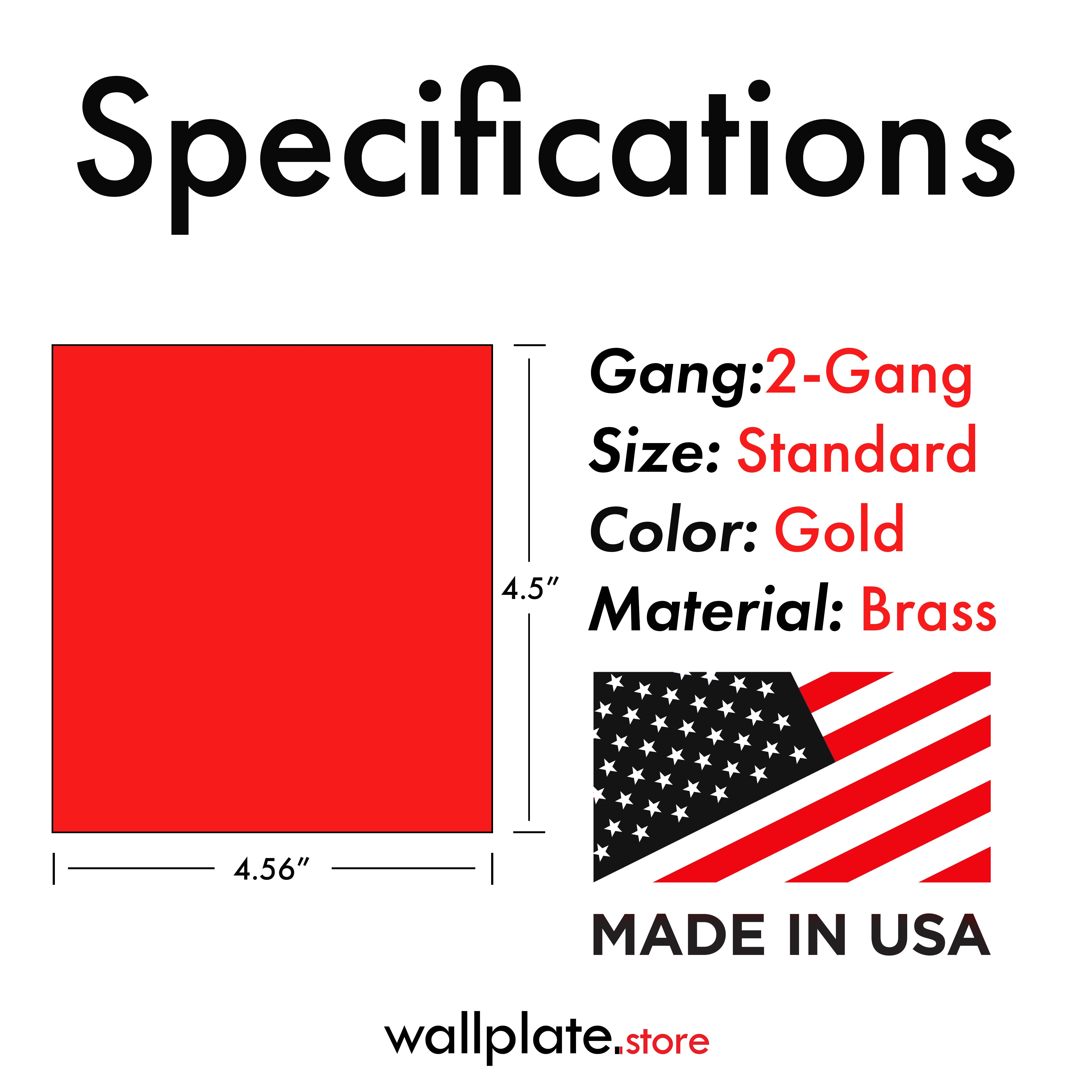 2-Gang Satin Brass Rocker Switch Plate Cover