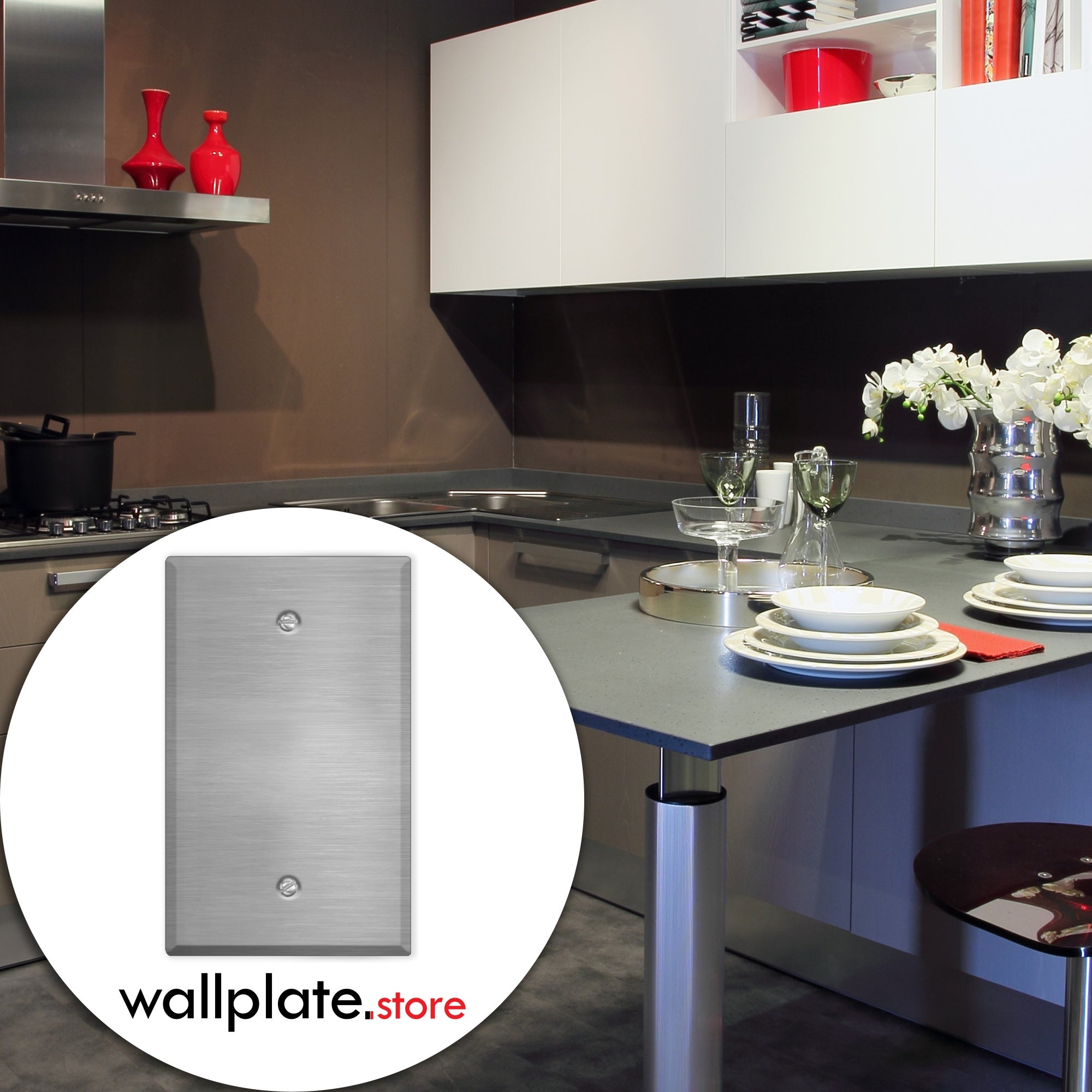 1 Gang Oversized Stainless Steel Blank Wall Plate