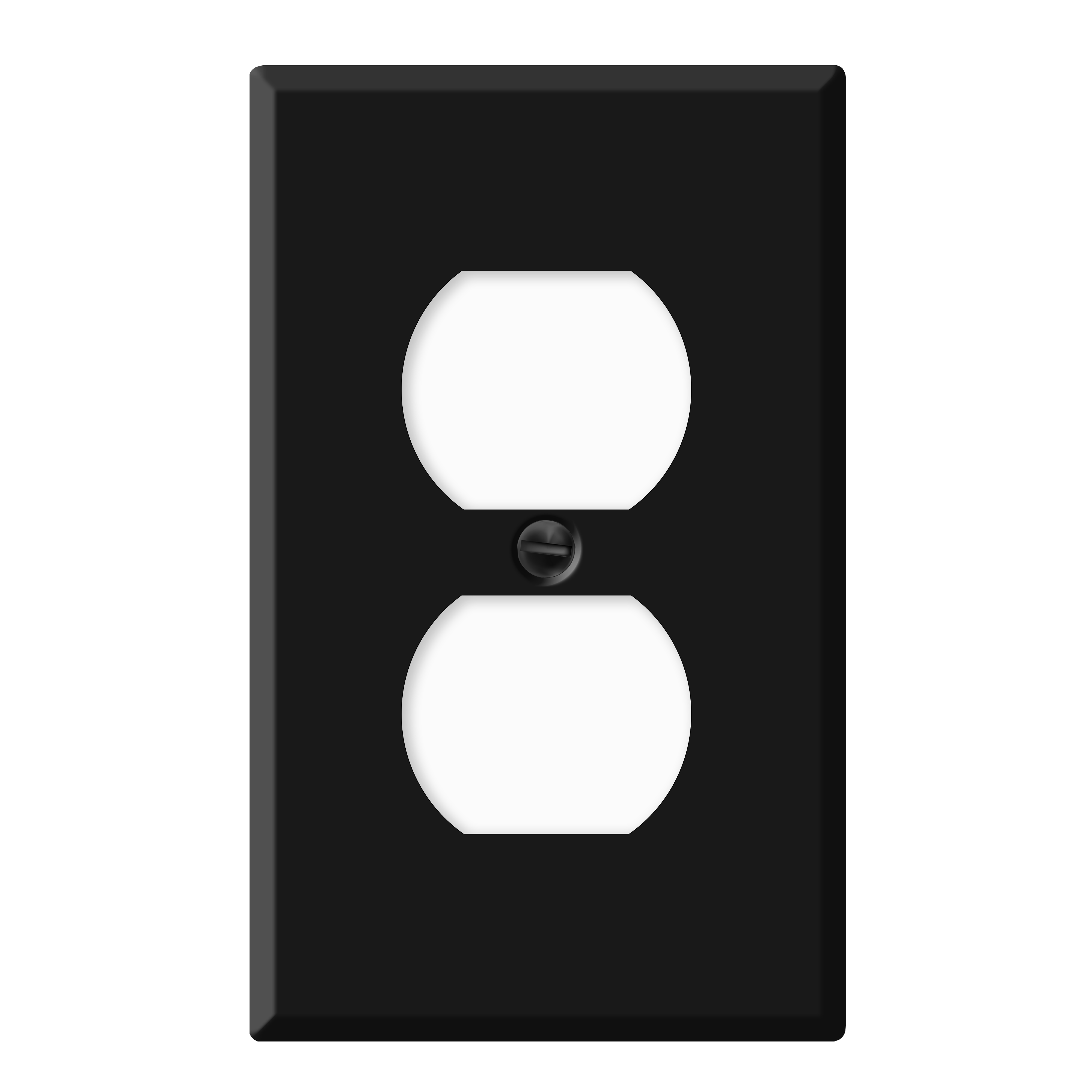 1 Gang Black Metal Duplex Electric Outlet Wallplate, Standard Size | Made in USA