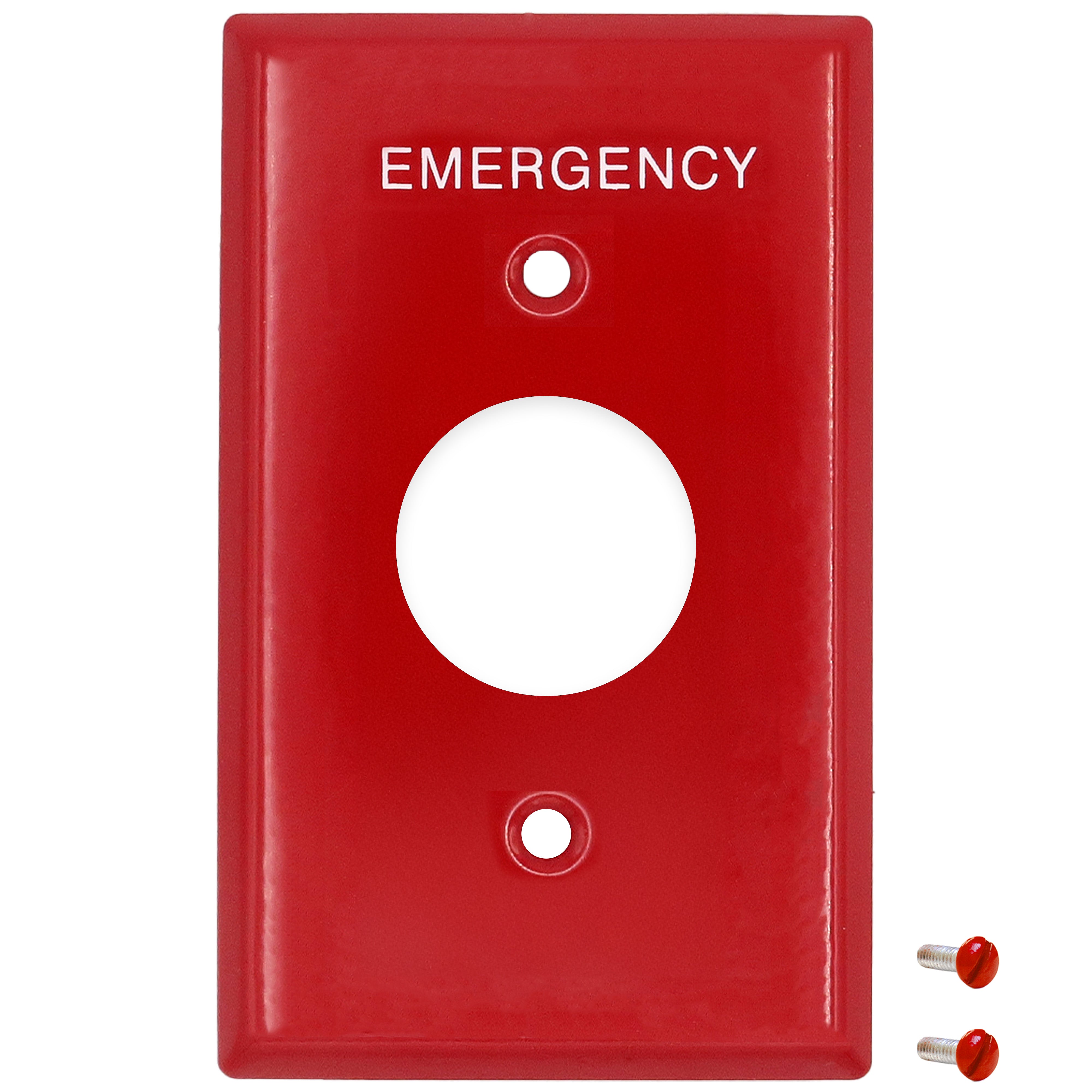 1 Gang Single Receptacle Red Emergency Wall Plate