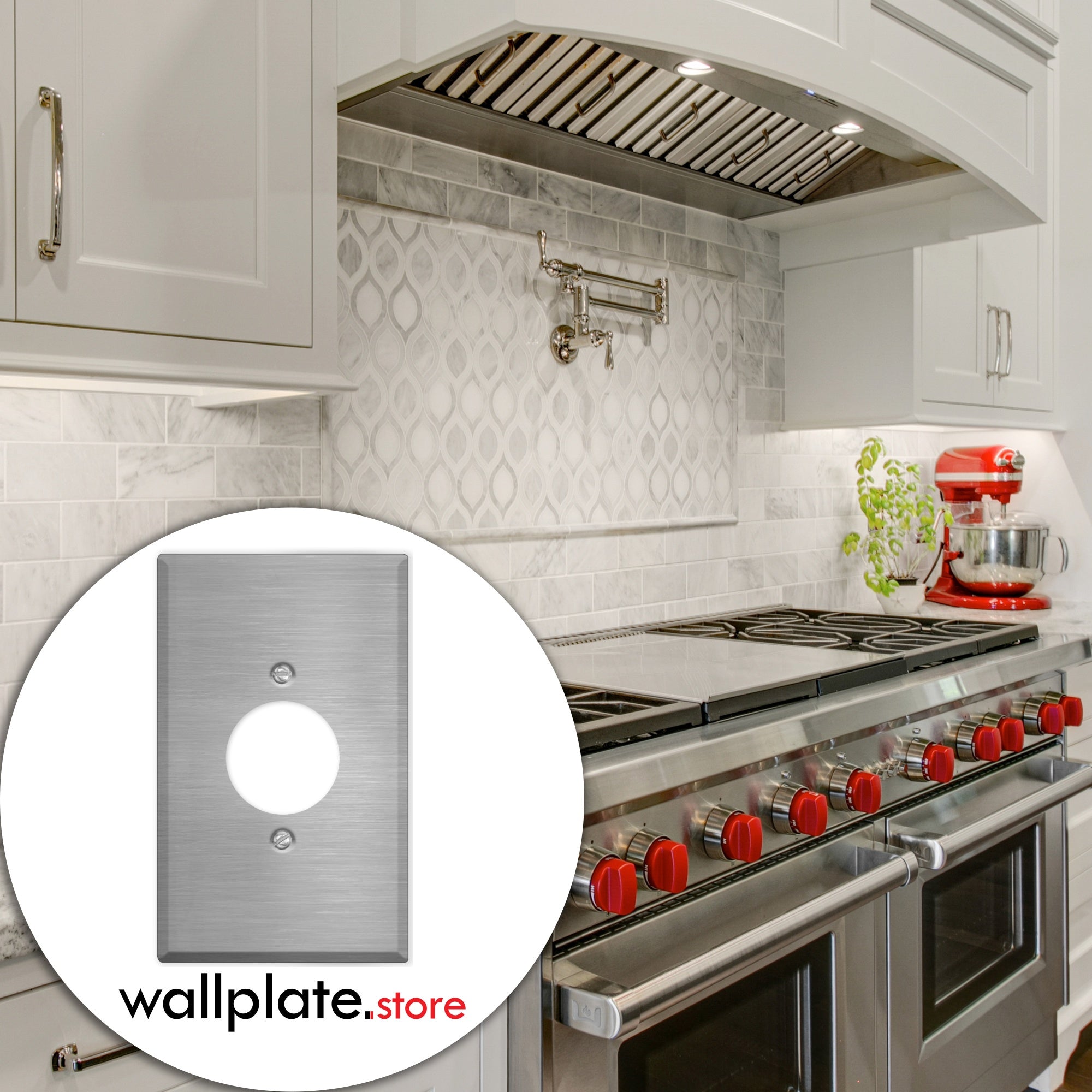 1 Gang Oversized Stainless Steel Single Receptacle Wall Plate