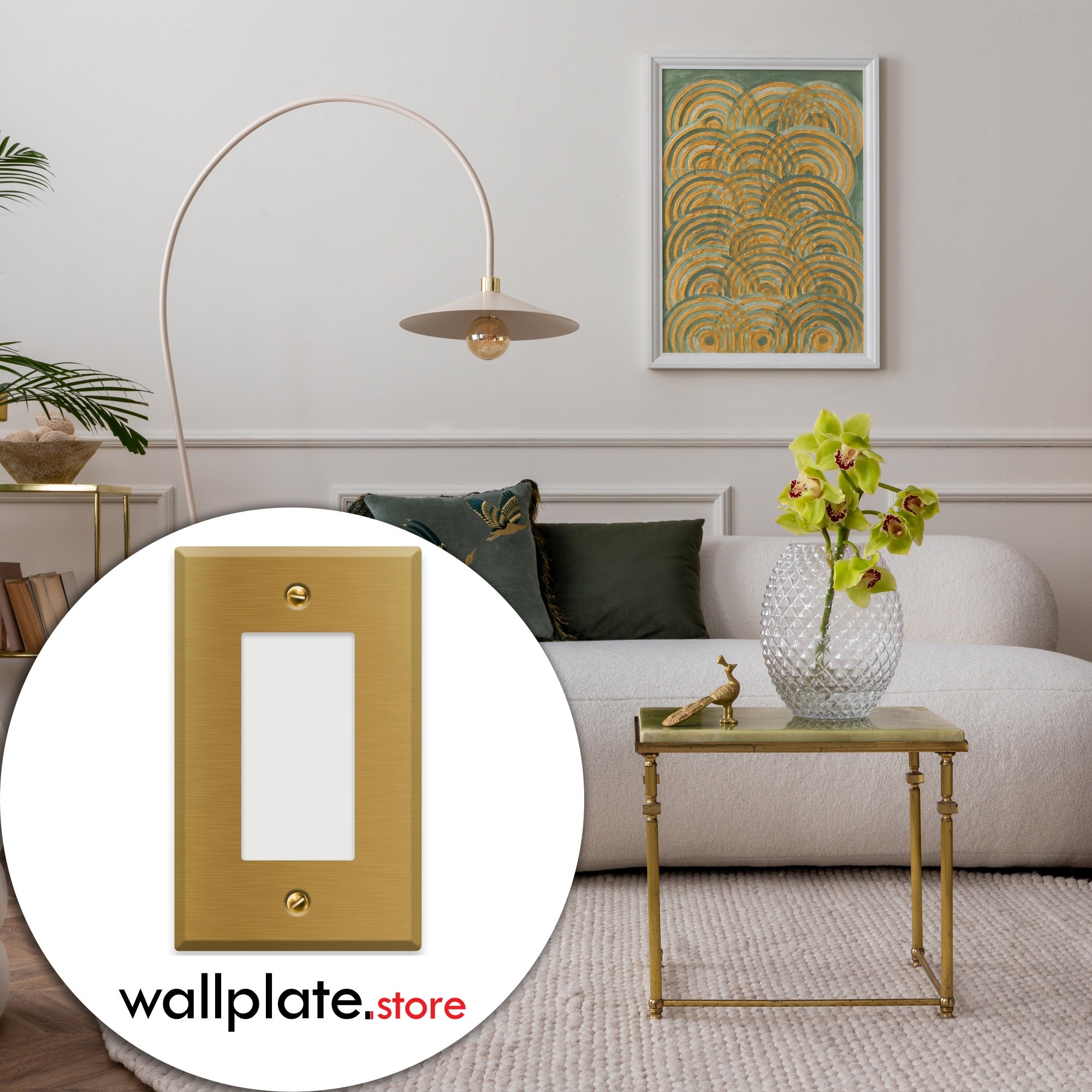 1 Gang Satin Brass Decora® Style Rocker Switch Wall Plate Cover