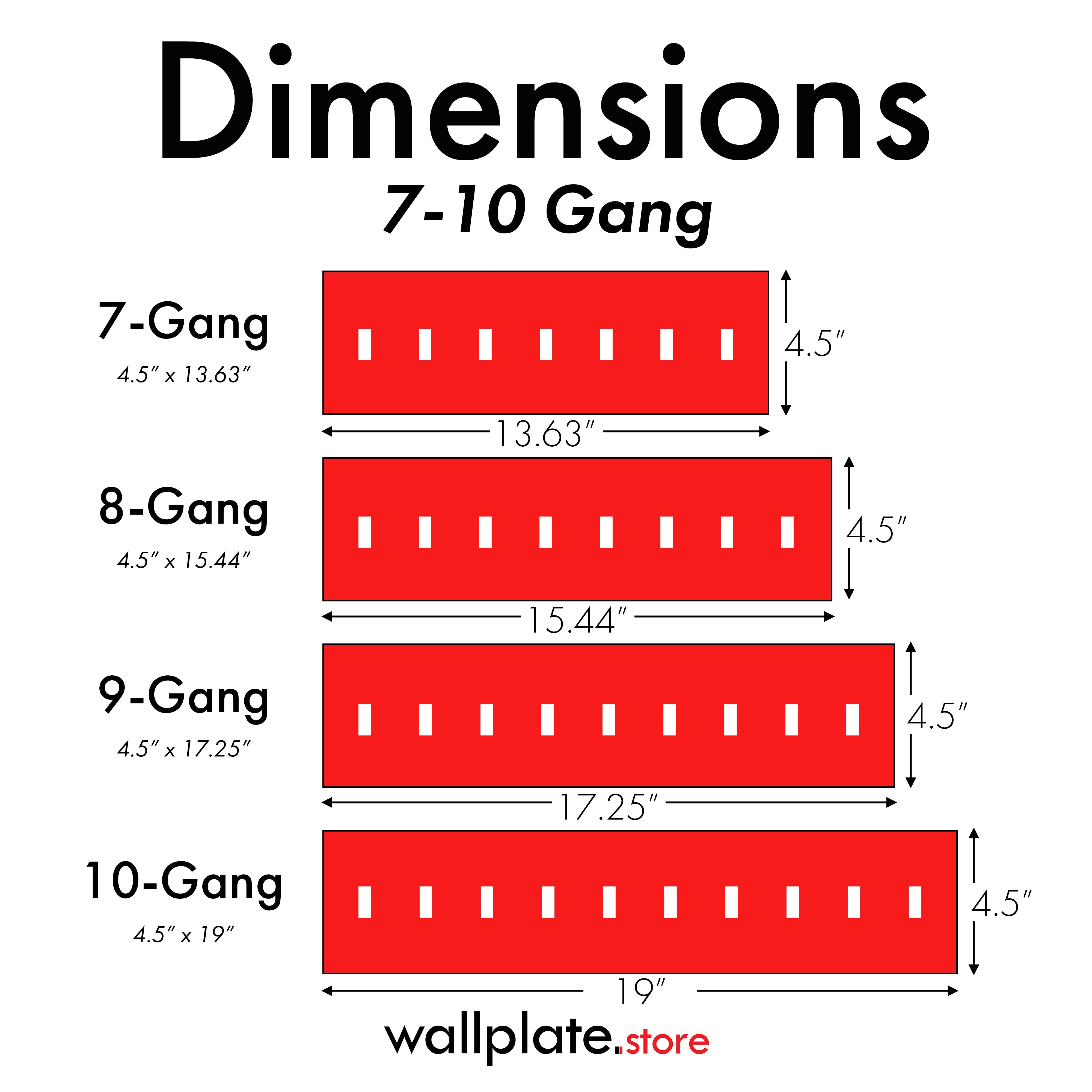 7 Gang Stainless Steel Toggle Switch Wall Plate Cover