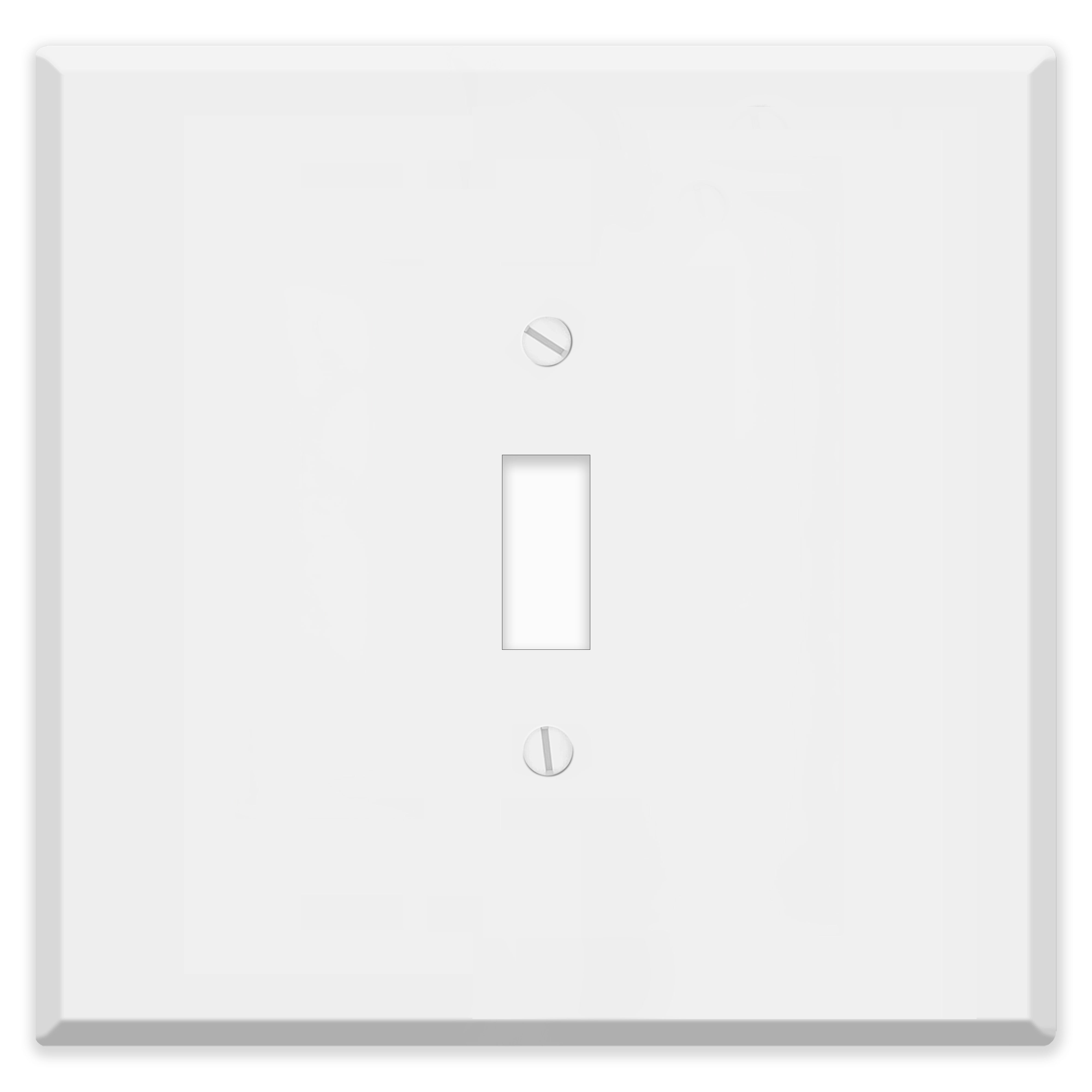 Oversized 2-Gang With (1) Toggle Centered Opening, White Metal Wallplate