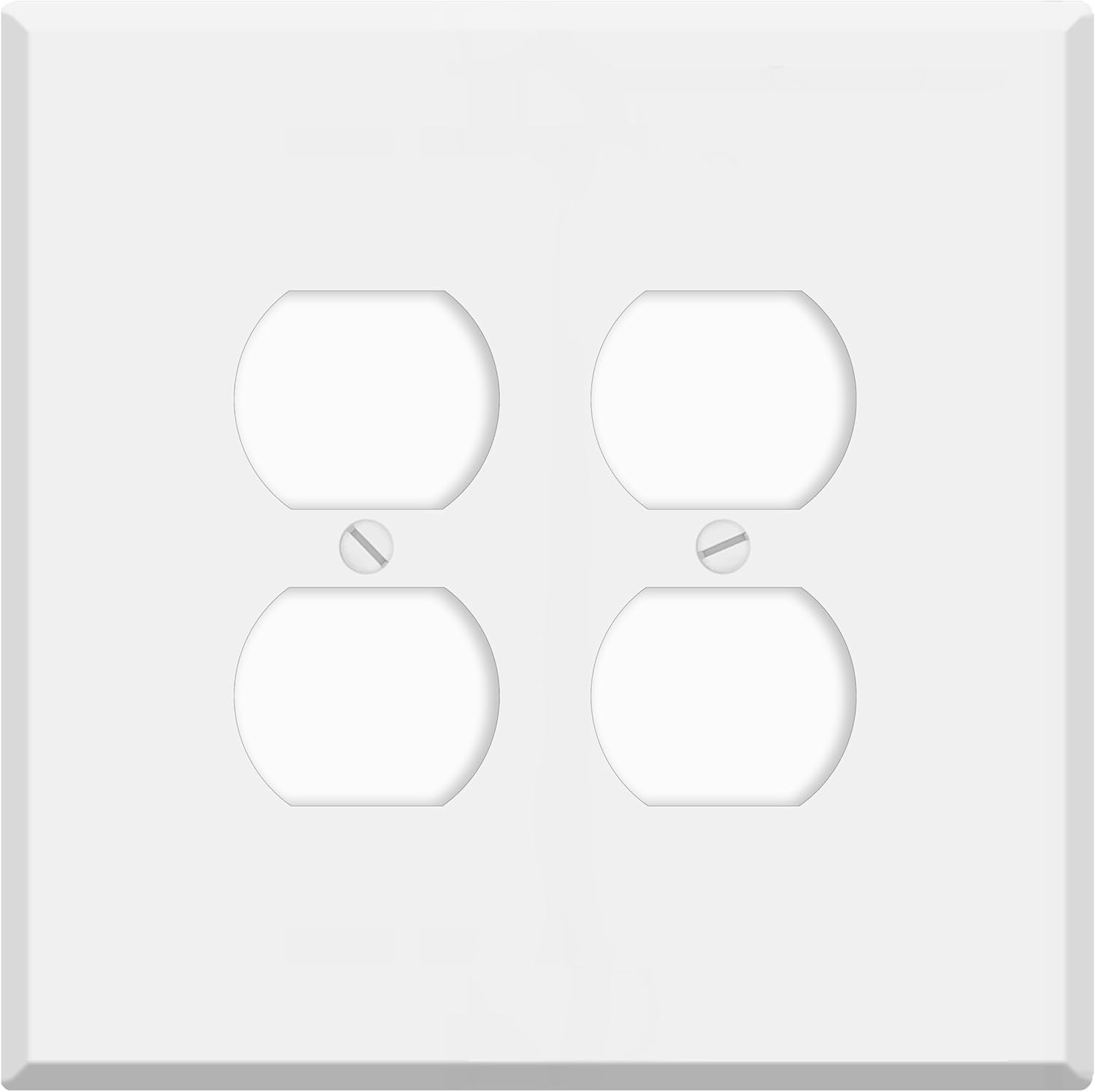 2 Gang Oversized White Metal Duplex Receptacle Cover