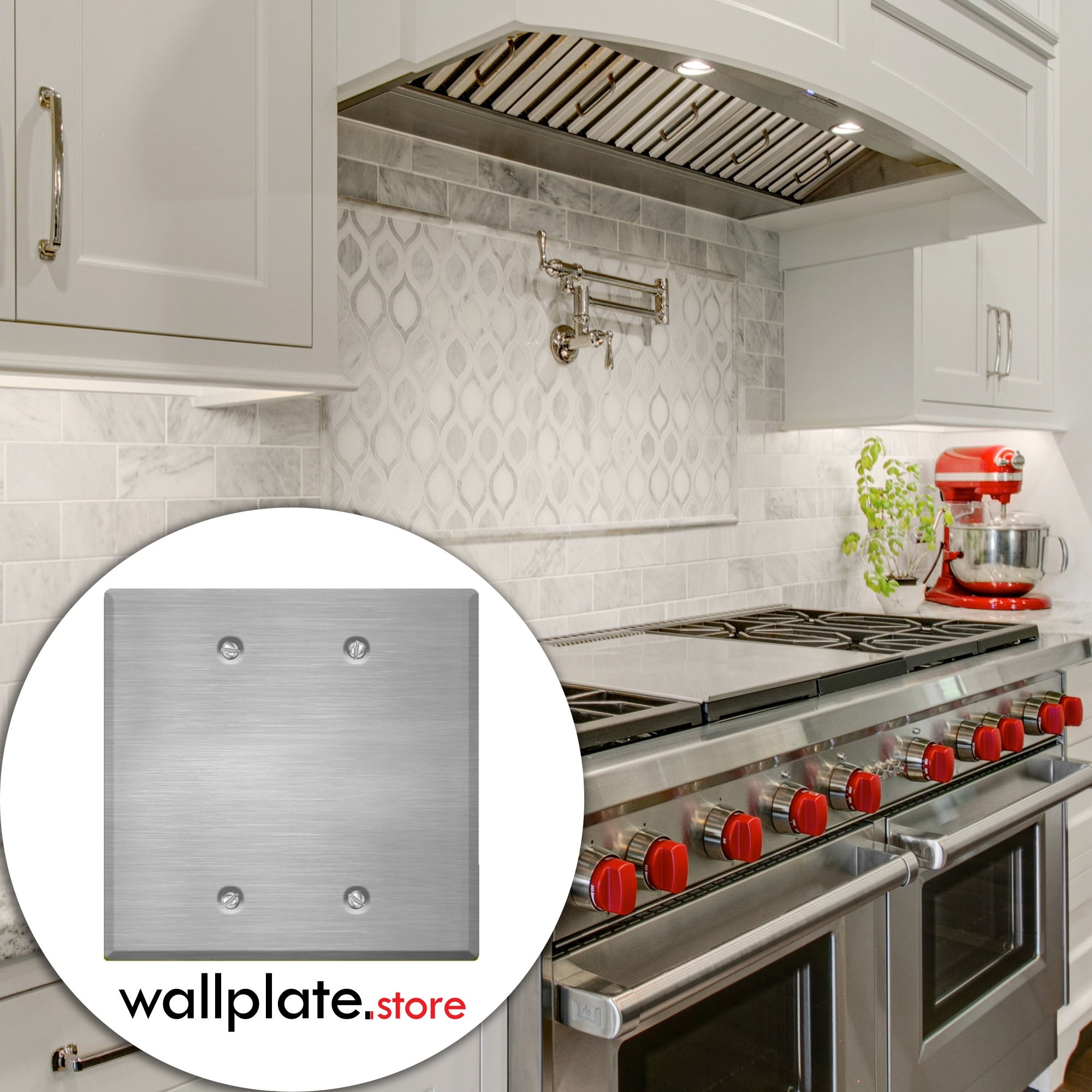 2 Gang Stainless Steel Blank Wall Plate