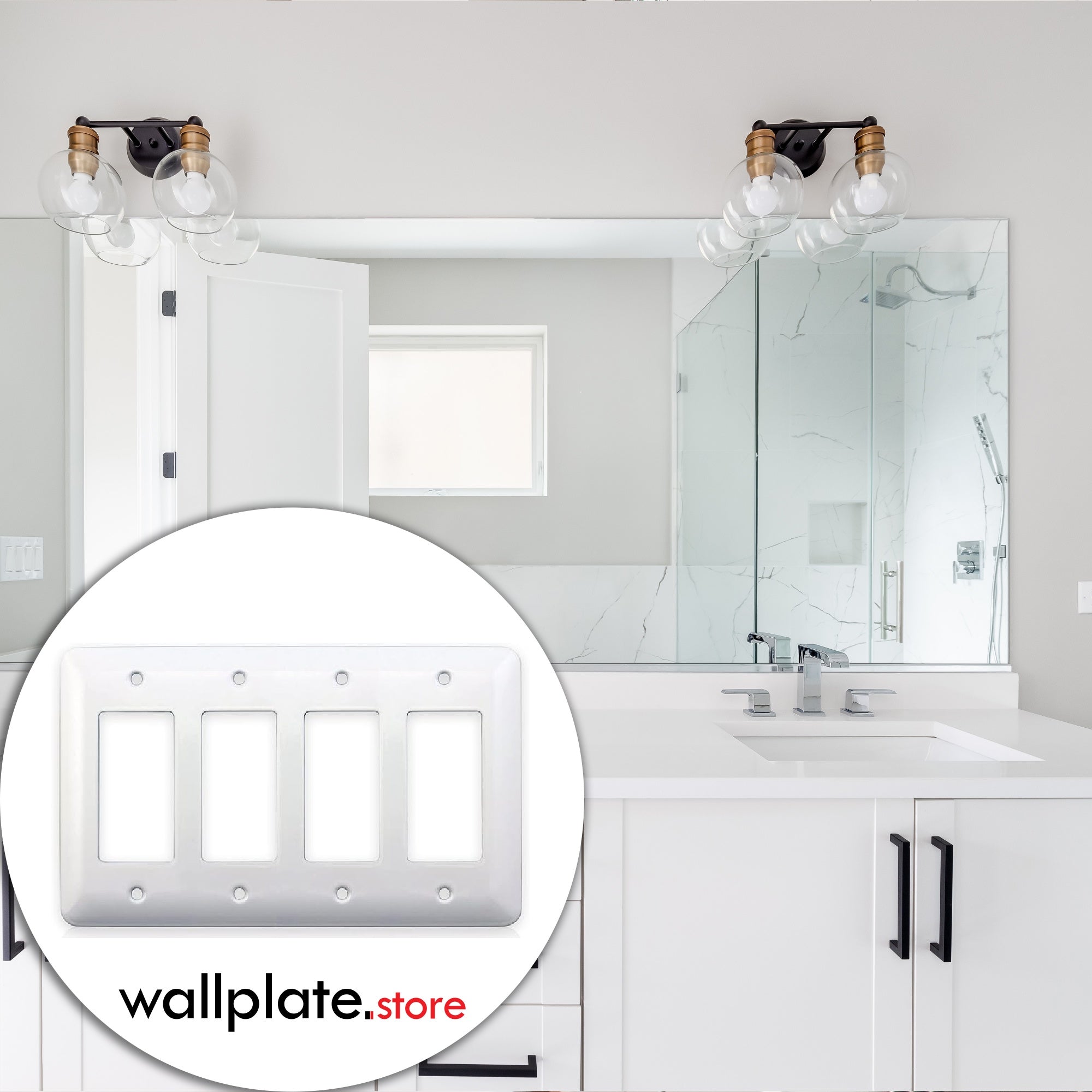 4-Gang Princess Size Decora® Rocker/GFCI Switch Wall Plate – Made in USA