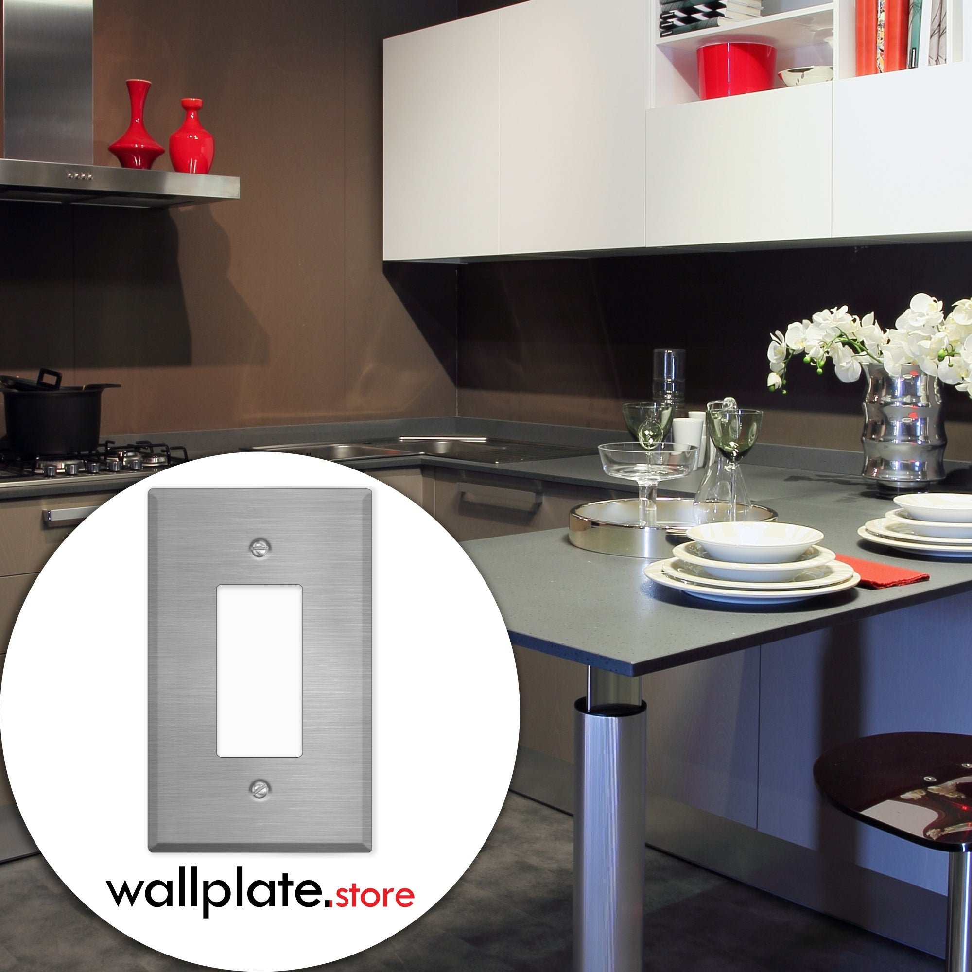 1-Gang Oversized Stainless Steel Rocker Switch Plate – Made in USA