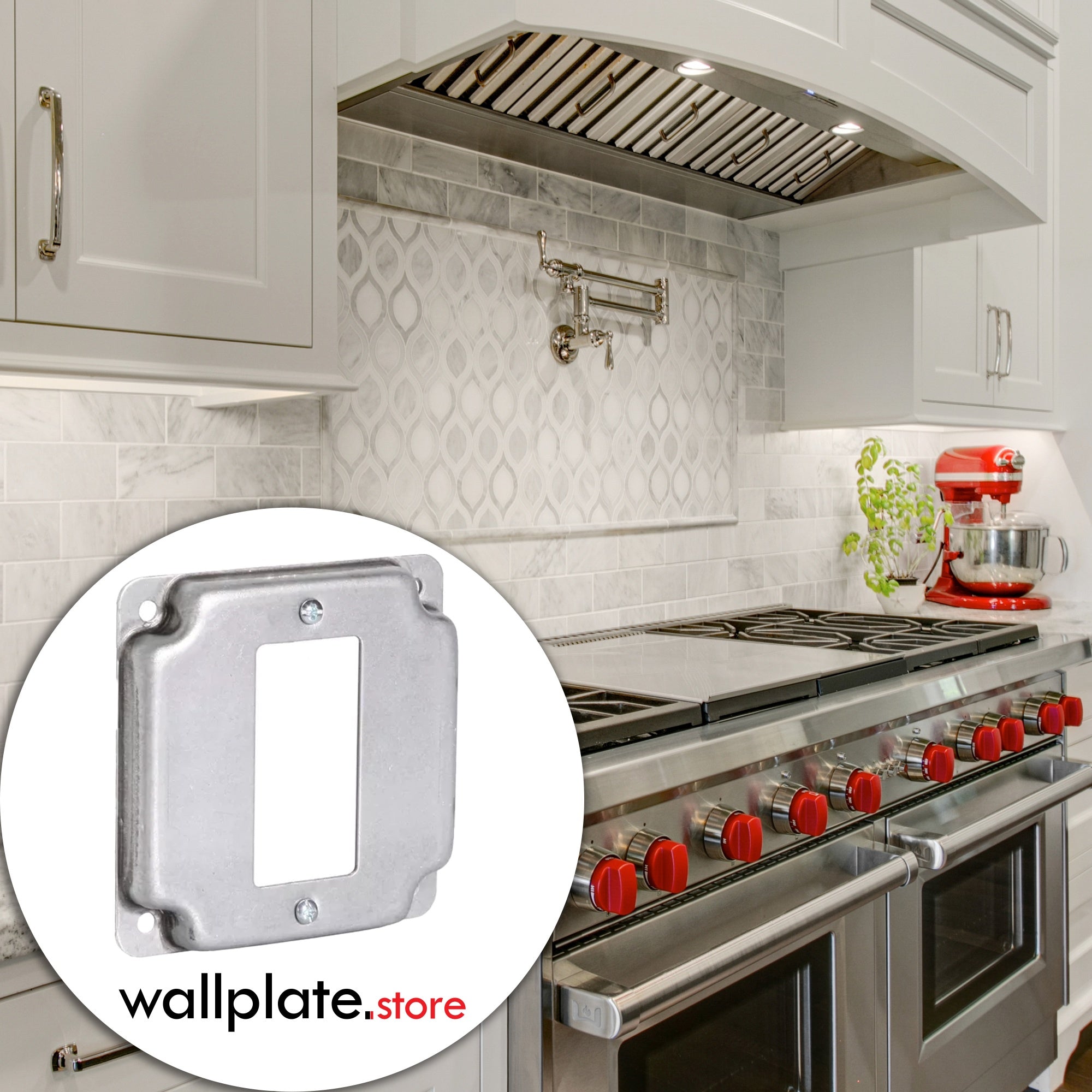 4 inch Square Galvanized Steel Rocker Switch Electrical Box Cover