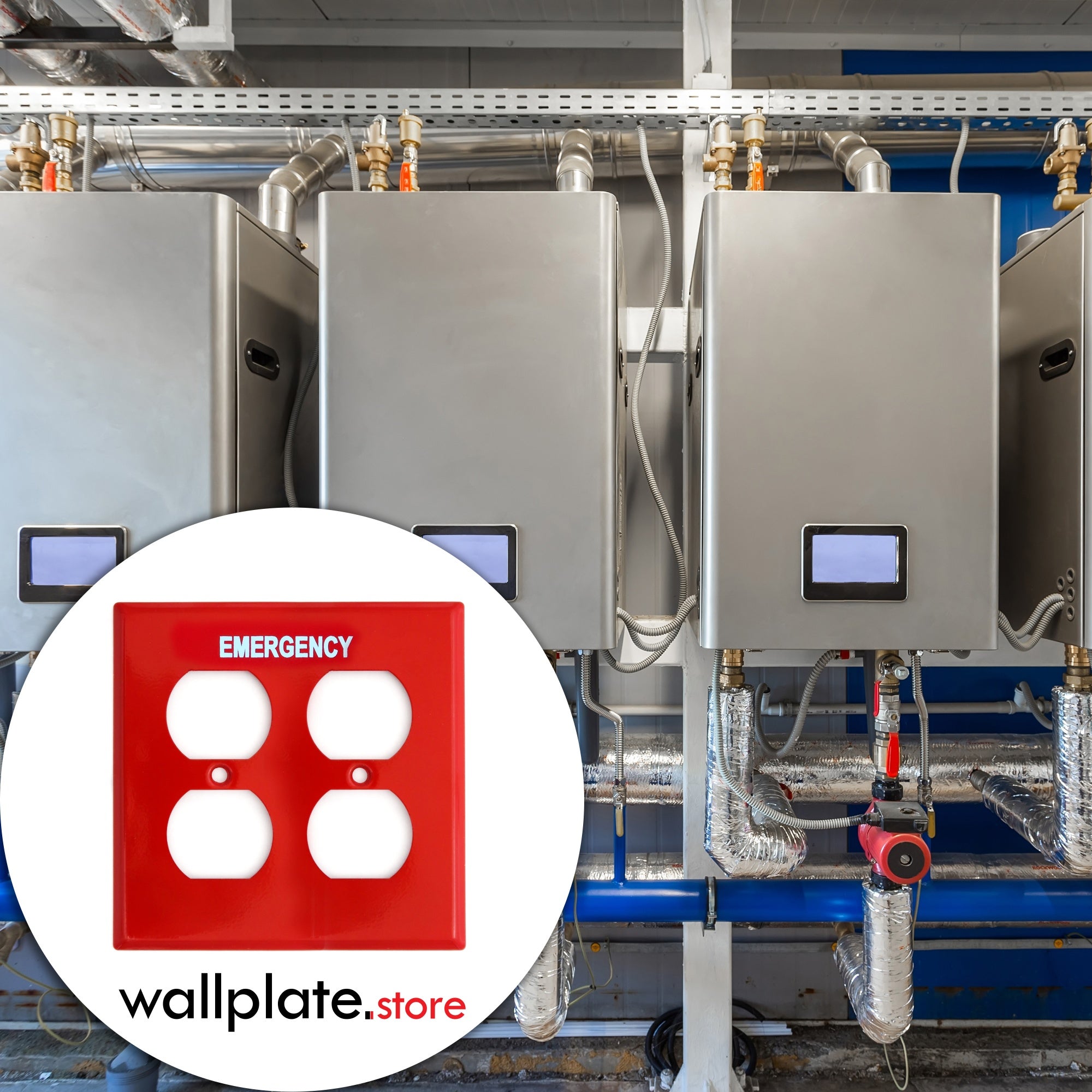 2 Gang Emergency Duplex Receptacle Wallplate Cover