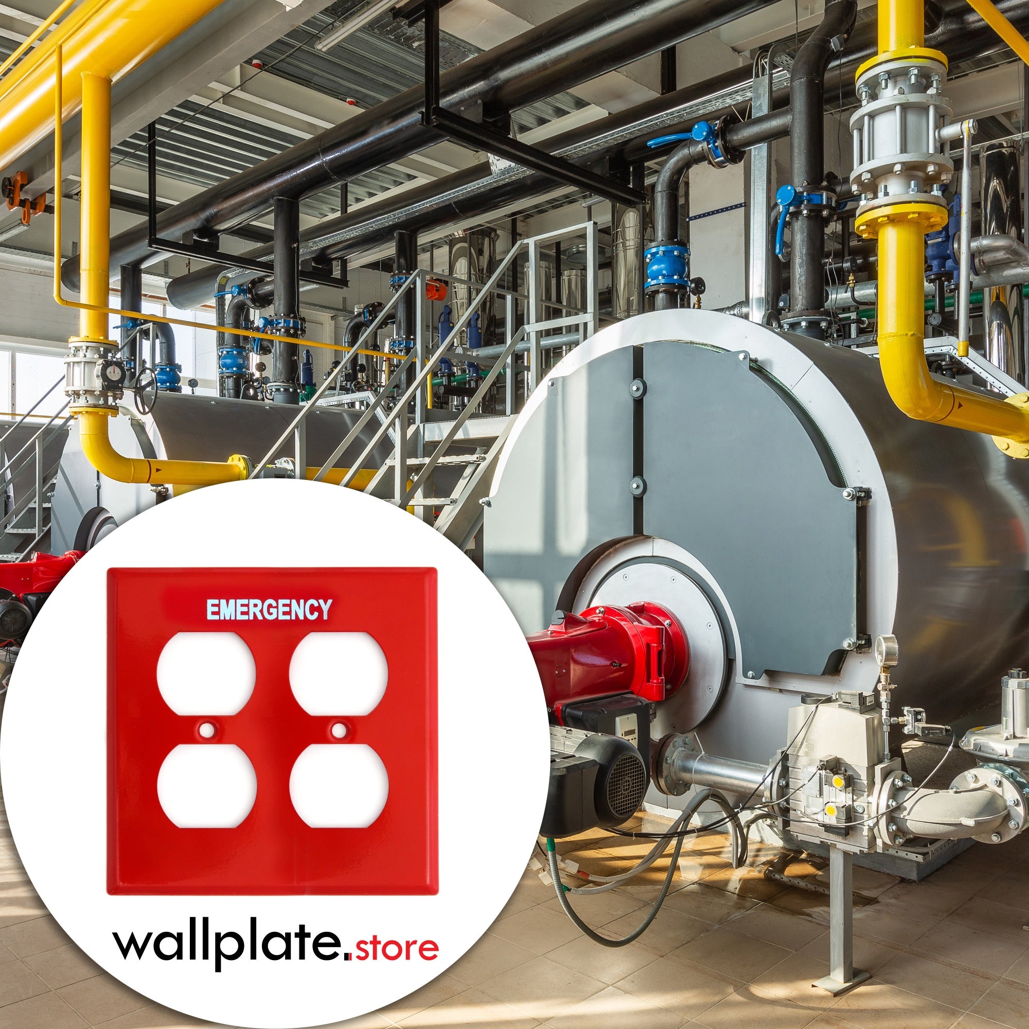 2 Gang Emergency Duplex Receptacle Wallplate Cover