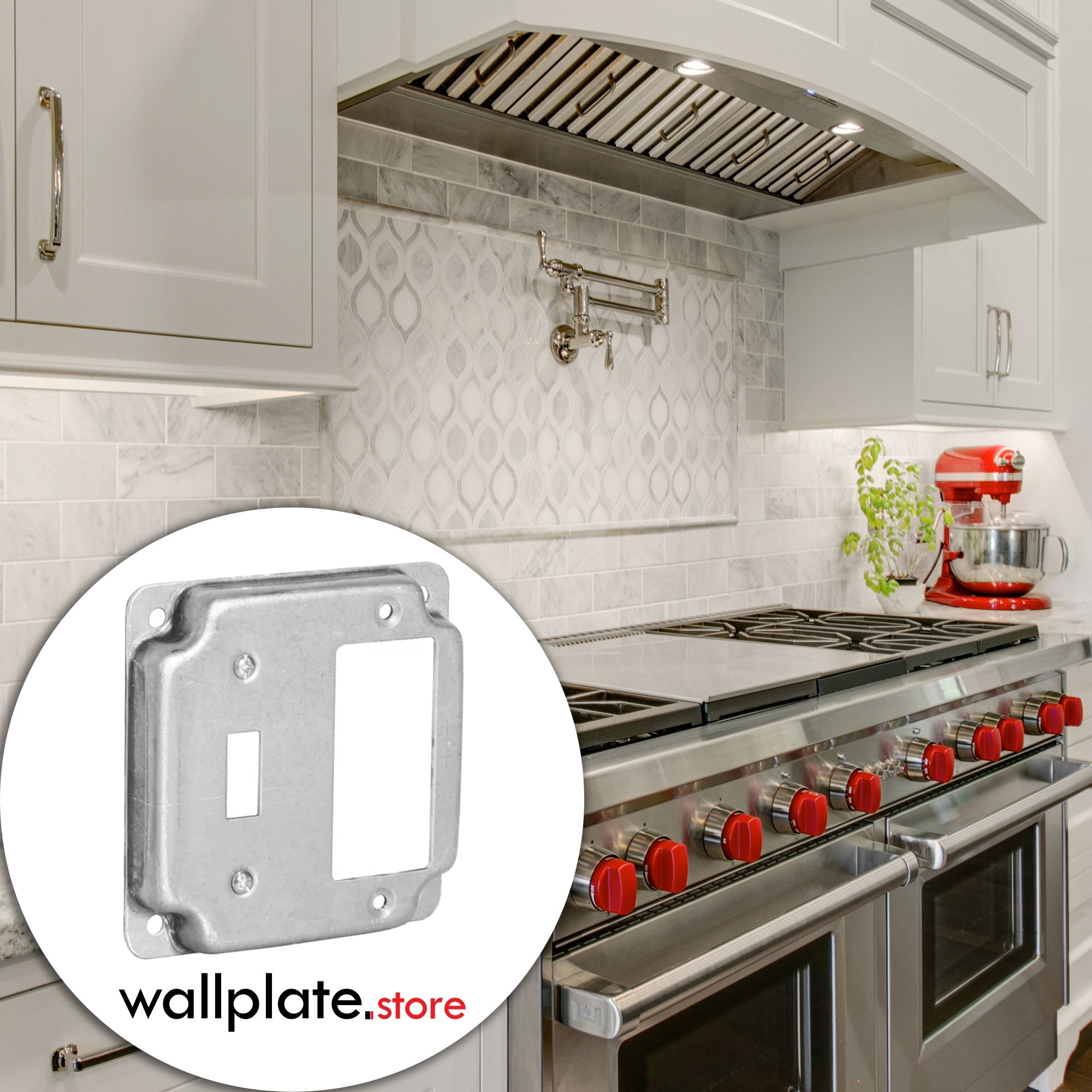 4 inch Square Galvanized Steel Toggle and Rocker Switch Electrical Box Cover