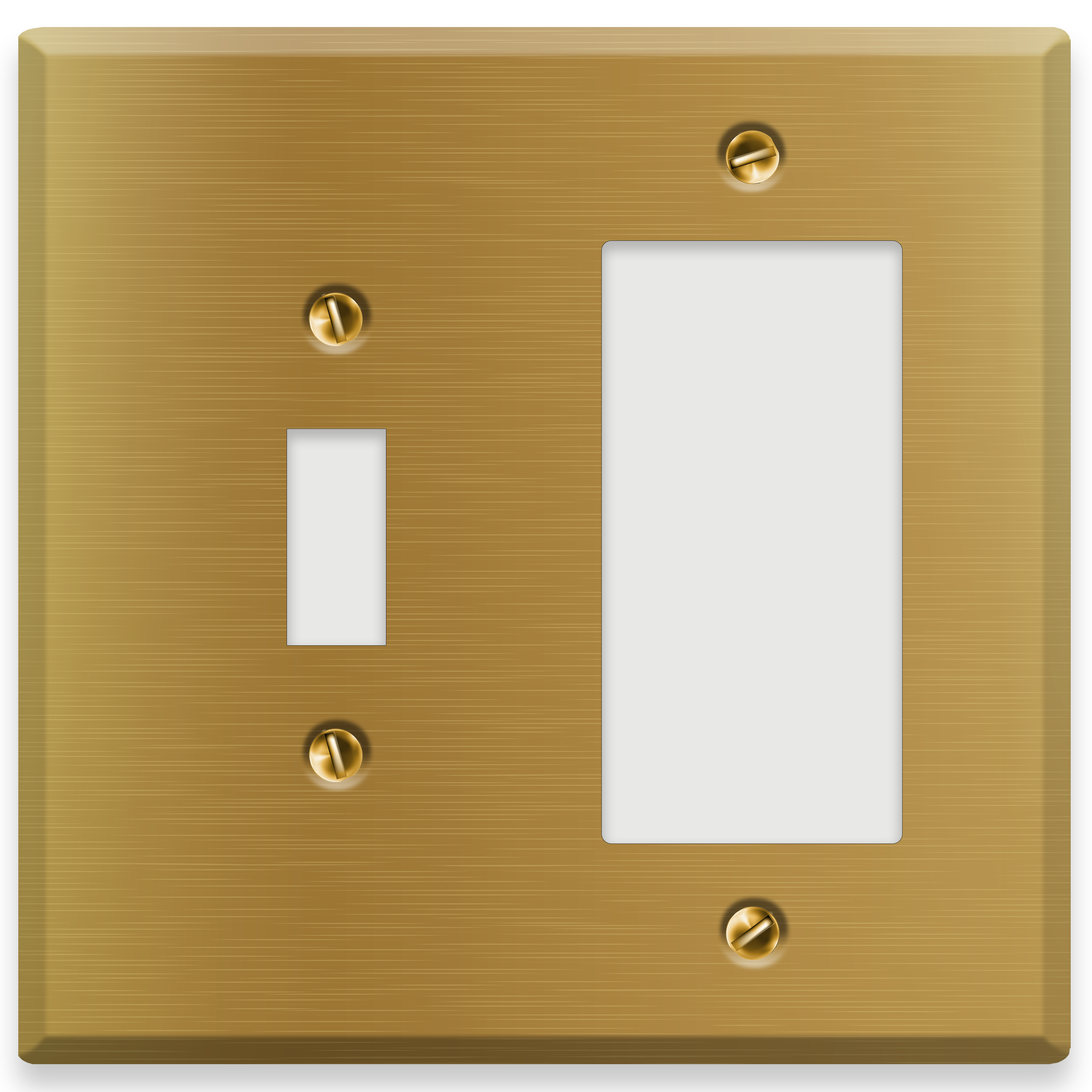 2-Gang Combination Satin Brass Wallplate with (1) Toggle and (1) GFI/Rocker/Decora®