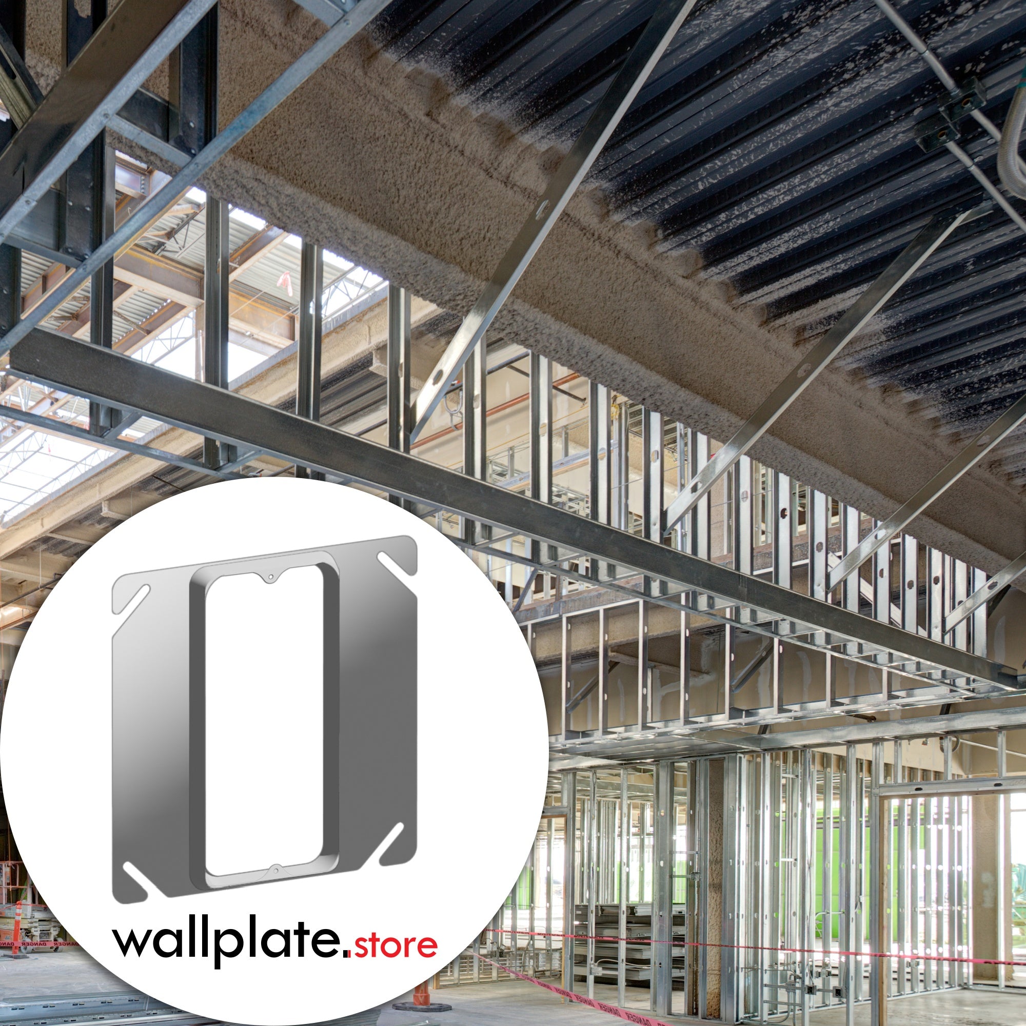 4 inch Square, 1/2 Inch Raised Mud Ring Device Cover for 1 device