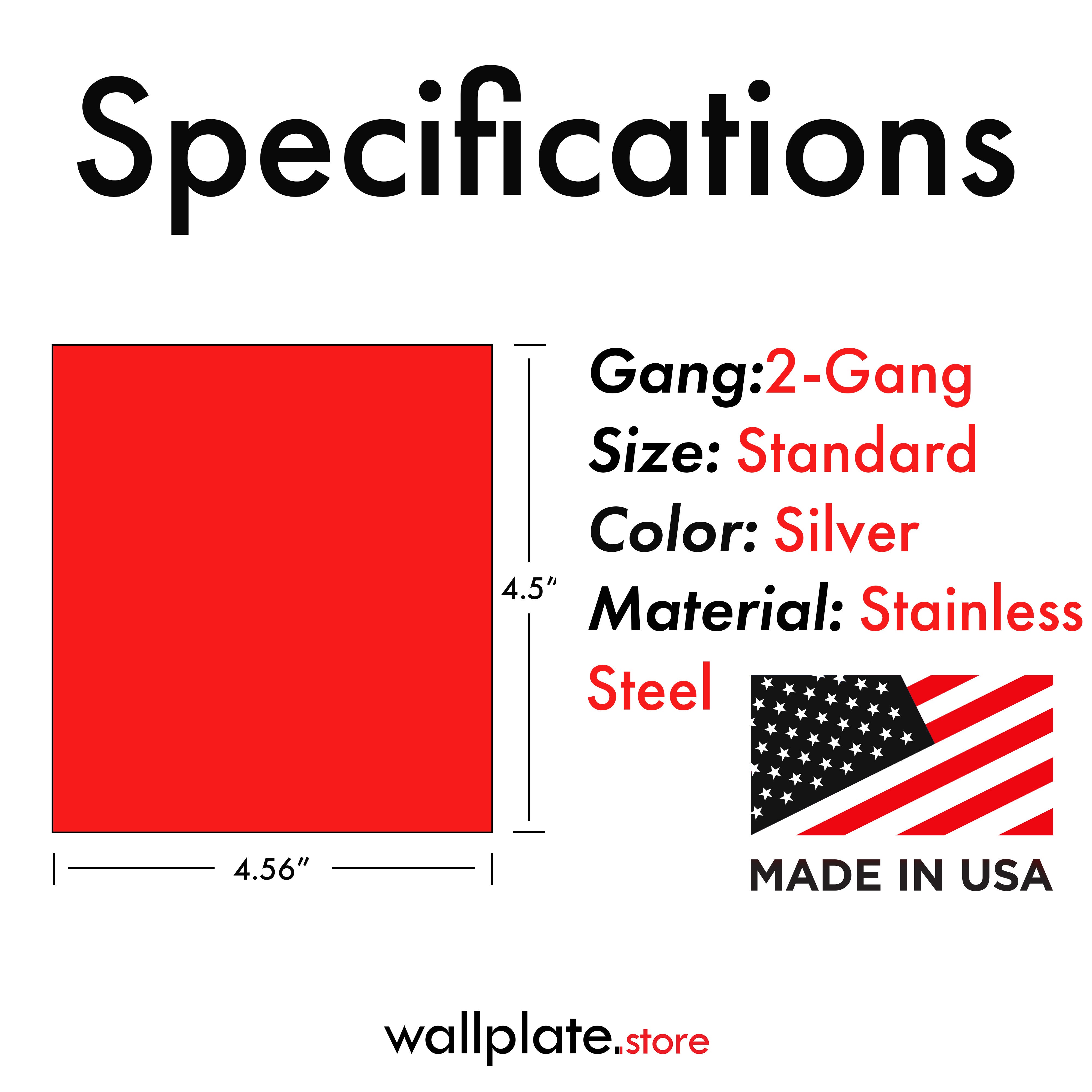 2-Gang Stainless Steel Rocker GFCI Decora® Style Wall Plate, Made in USA