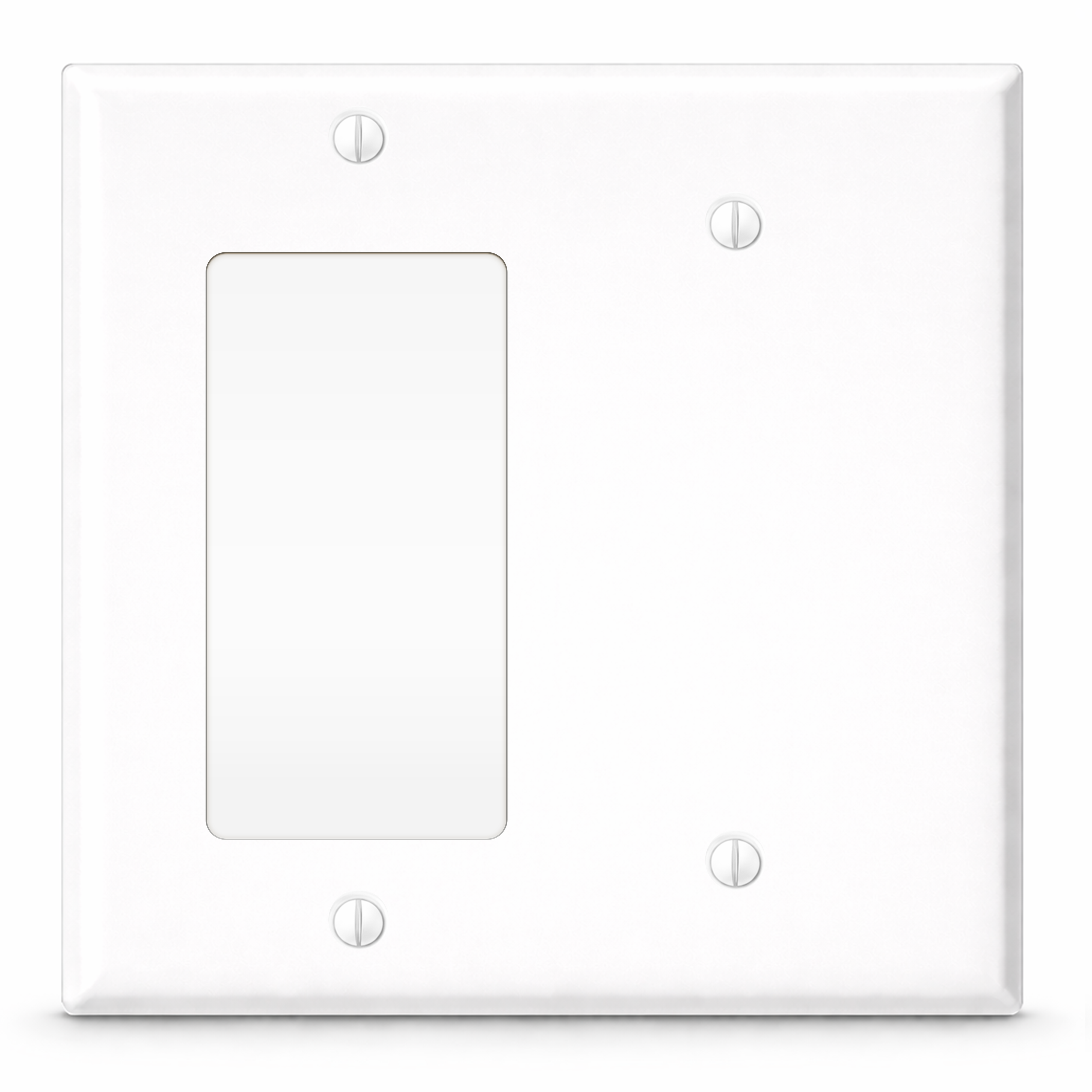2-Gang White Metal Rocker + Blank Wall Plate – Made in USA