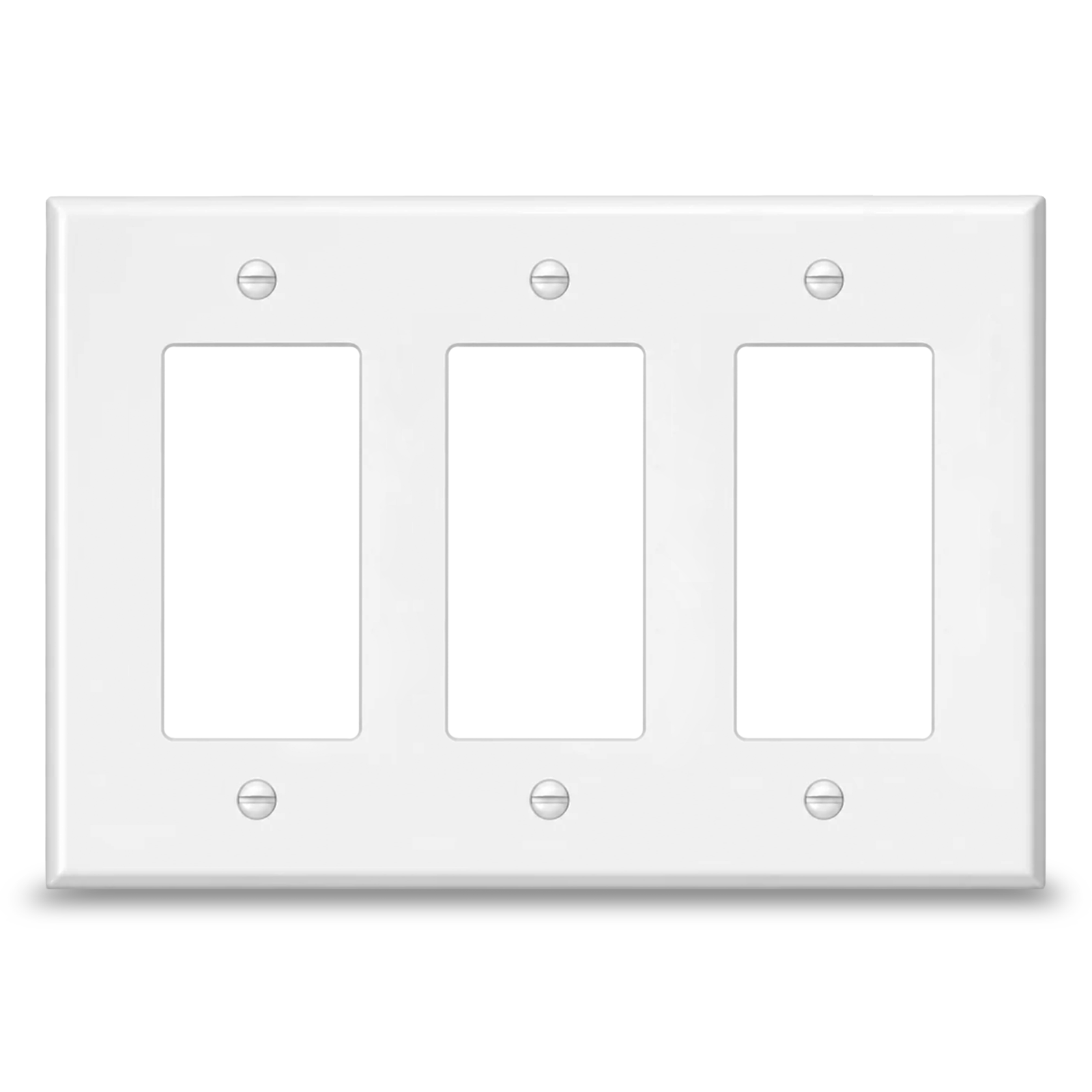 3 Gang White Metal Decora® Style Rocker GFCI Switch Wall Plate Cover