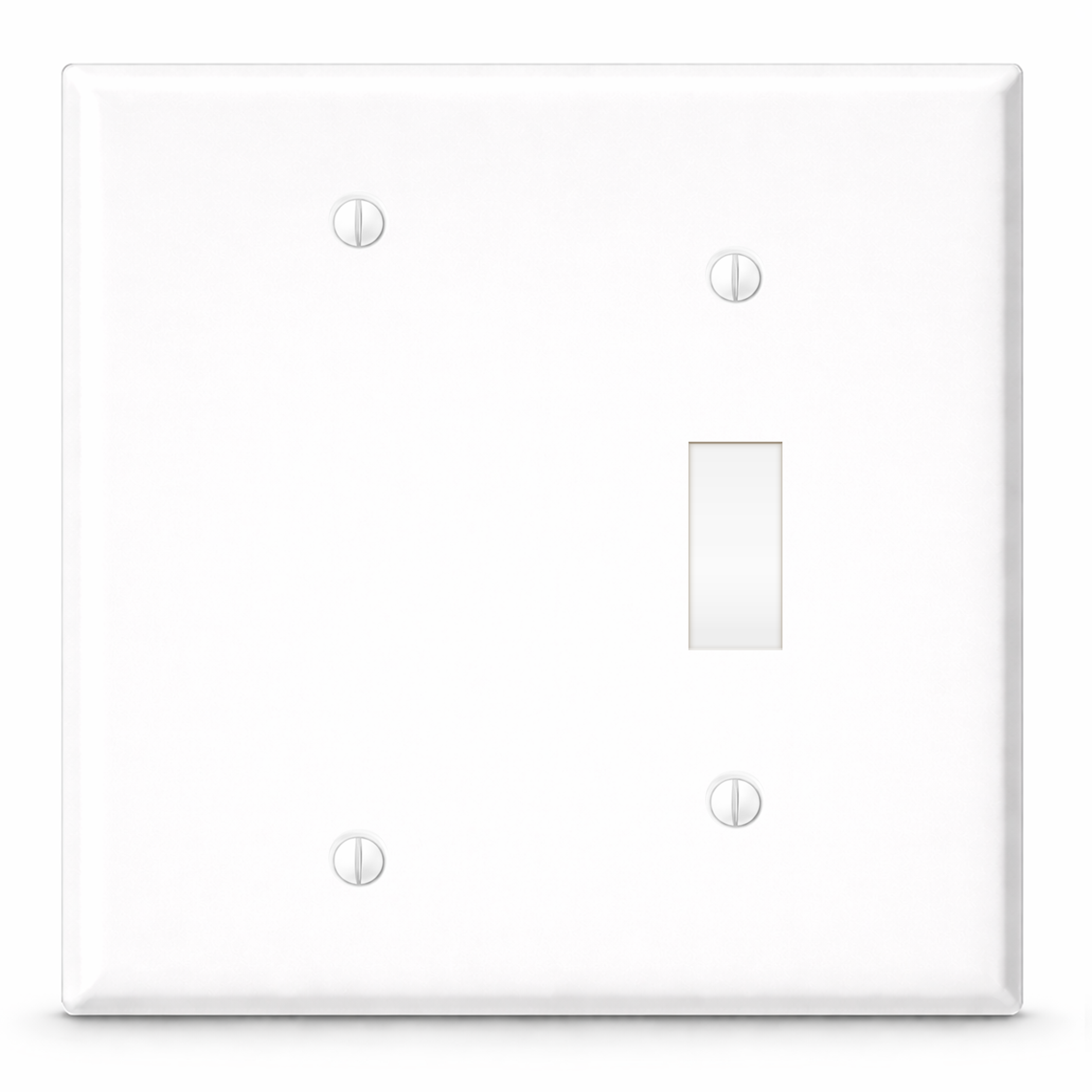 2-Gang White Metal Toggle + Blank Wall Plate – Made in USA