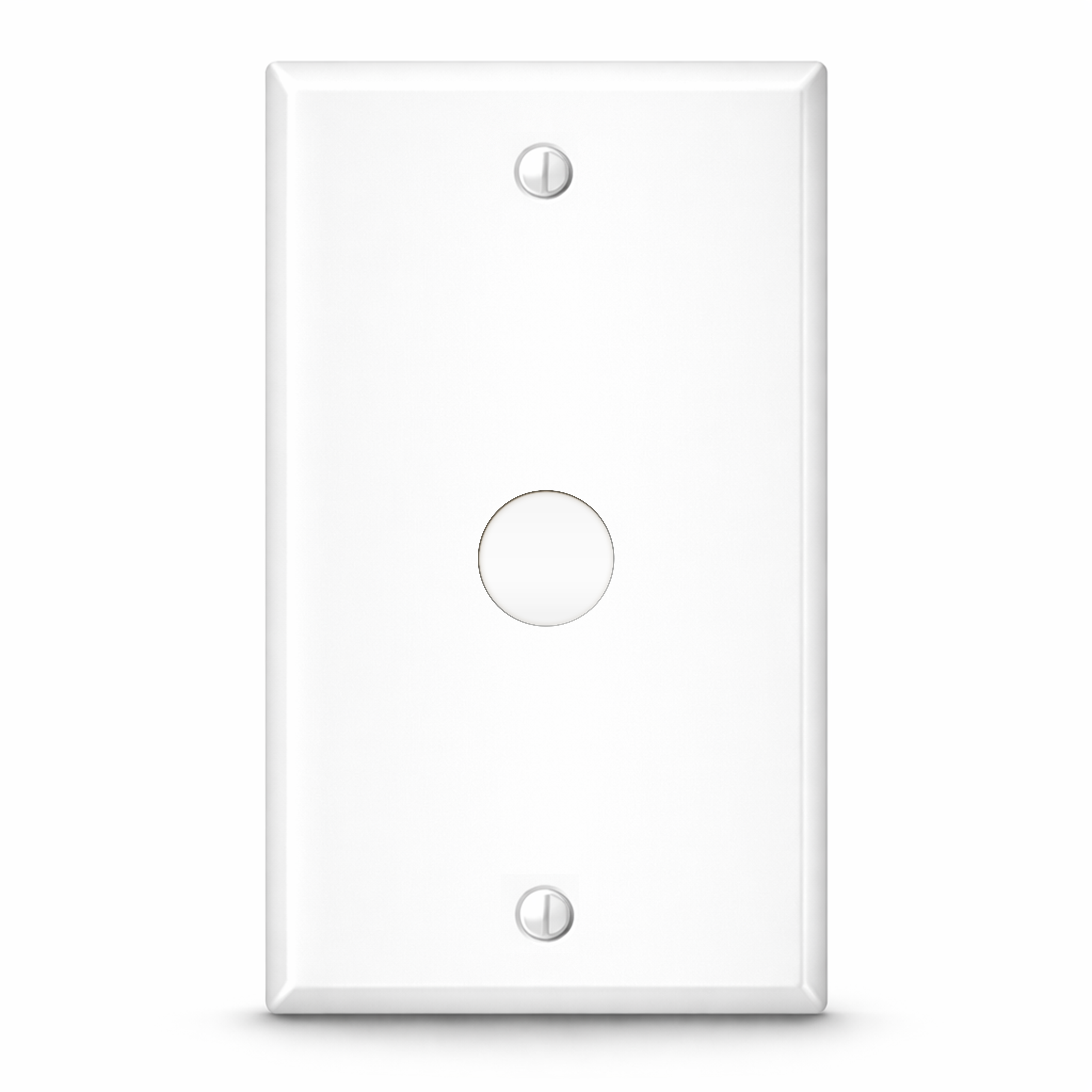 1 Gang White Metal Wall Plate with 5/8" Center Hole - Doorbell Cover Plate - Made in USA