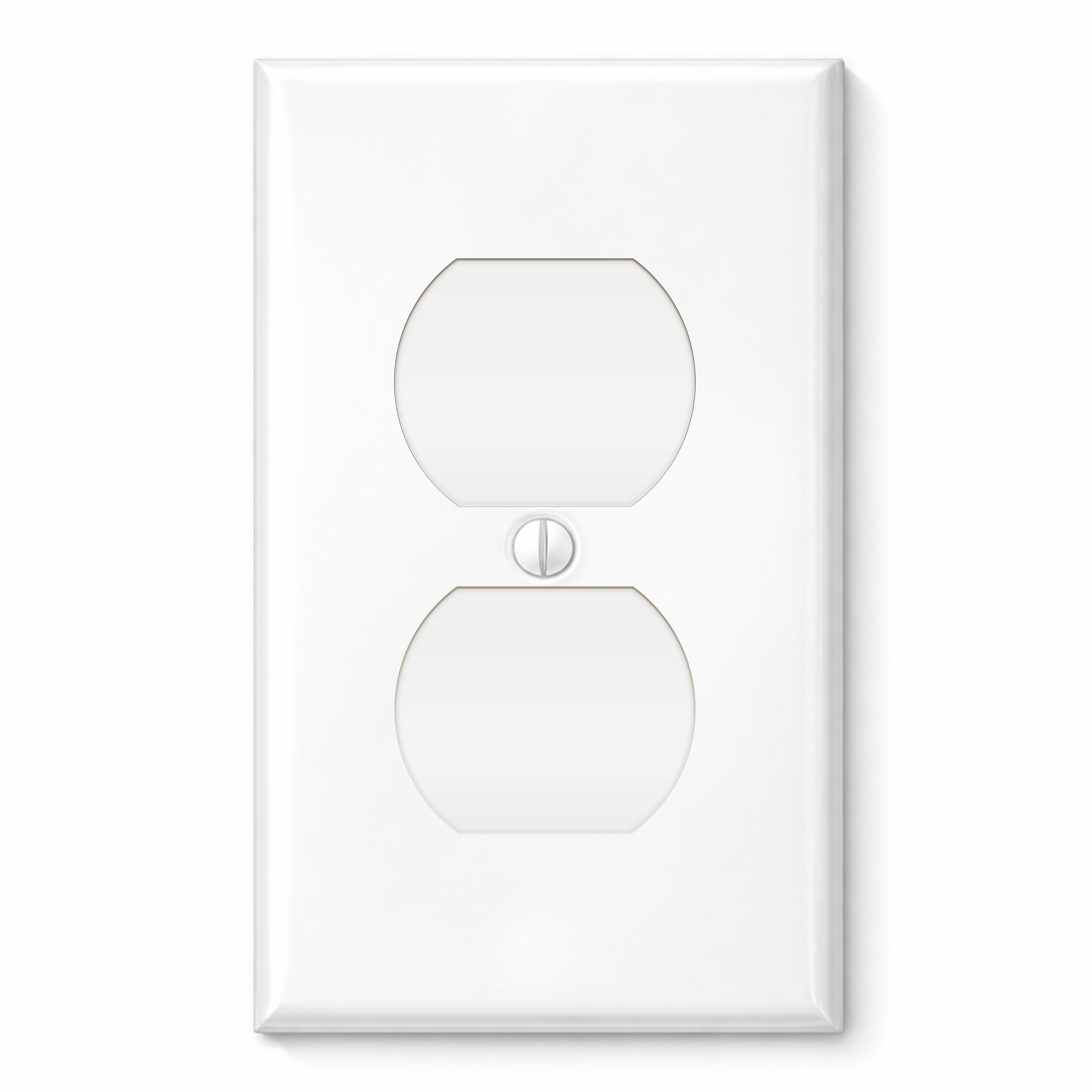 1 Gang White Metal Duplex Receptacle Wall Plate