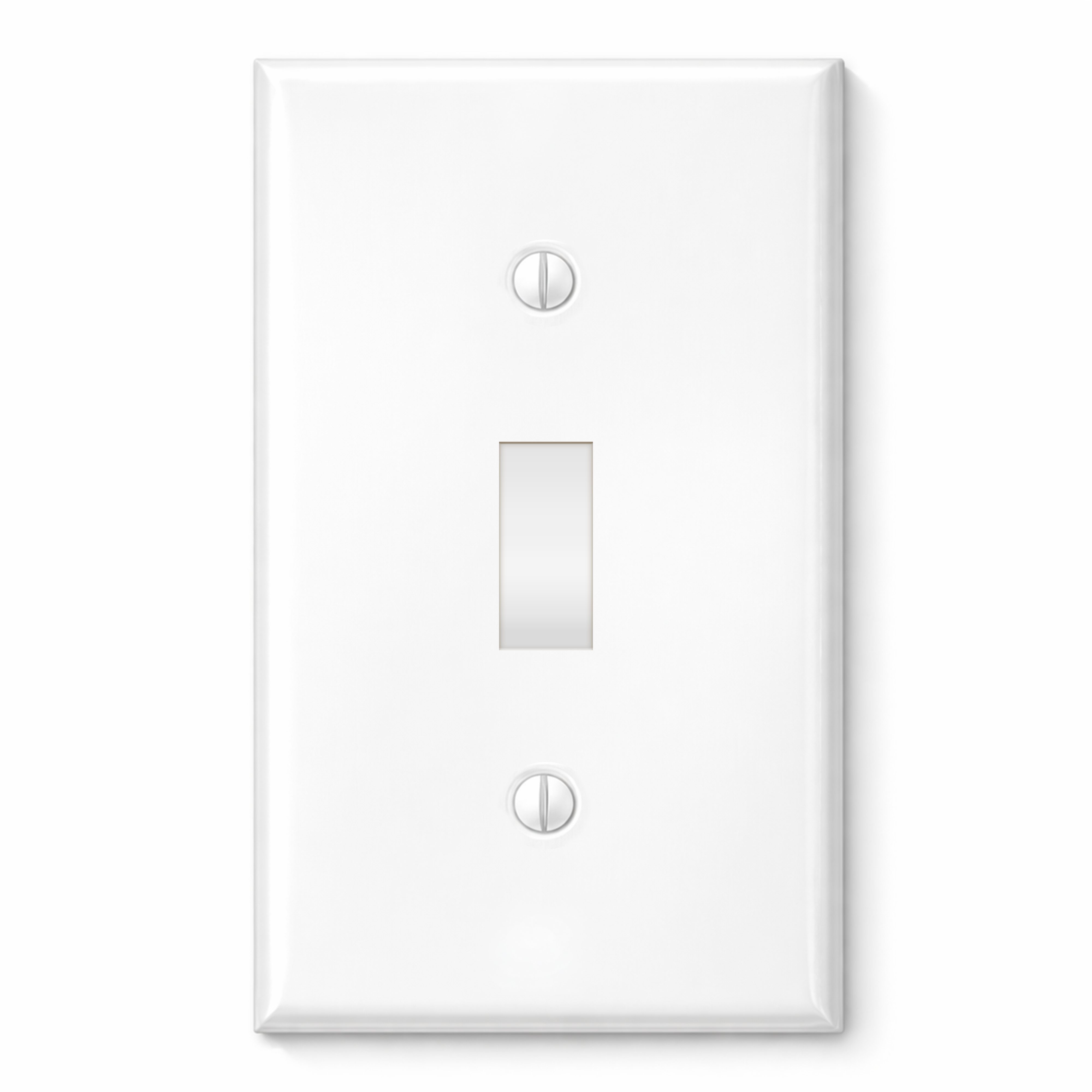 1-Gang White Metal Toggle Switch Wall Plate – Standard Size - Made in USA