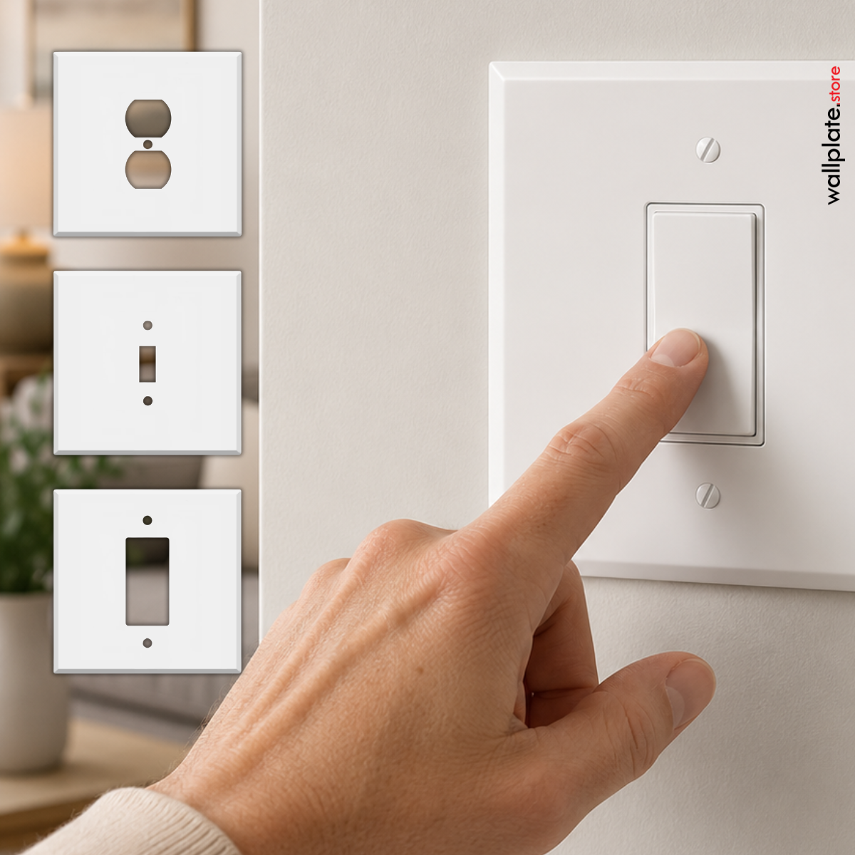 2-Gang Oversized Wall Plates with One Centered Device