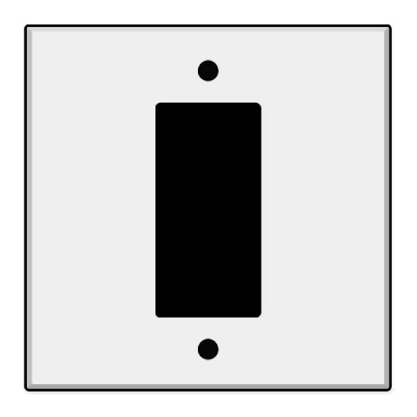 2-Gang Metal Wall Plate Covers with 1 Centered Opening – Standard & Oversized