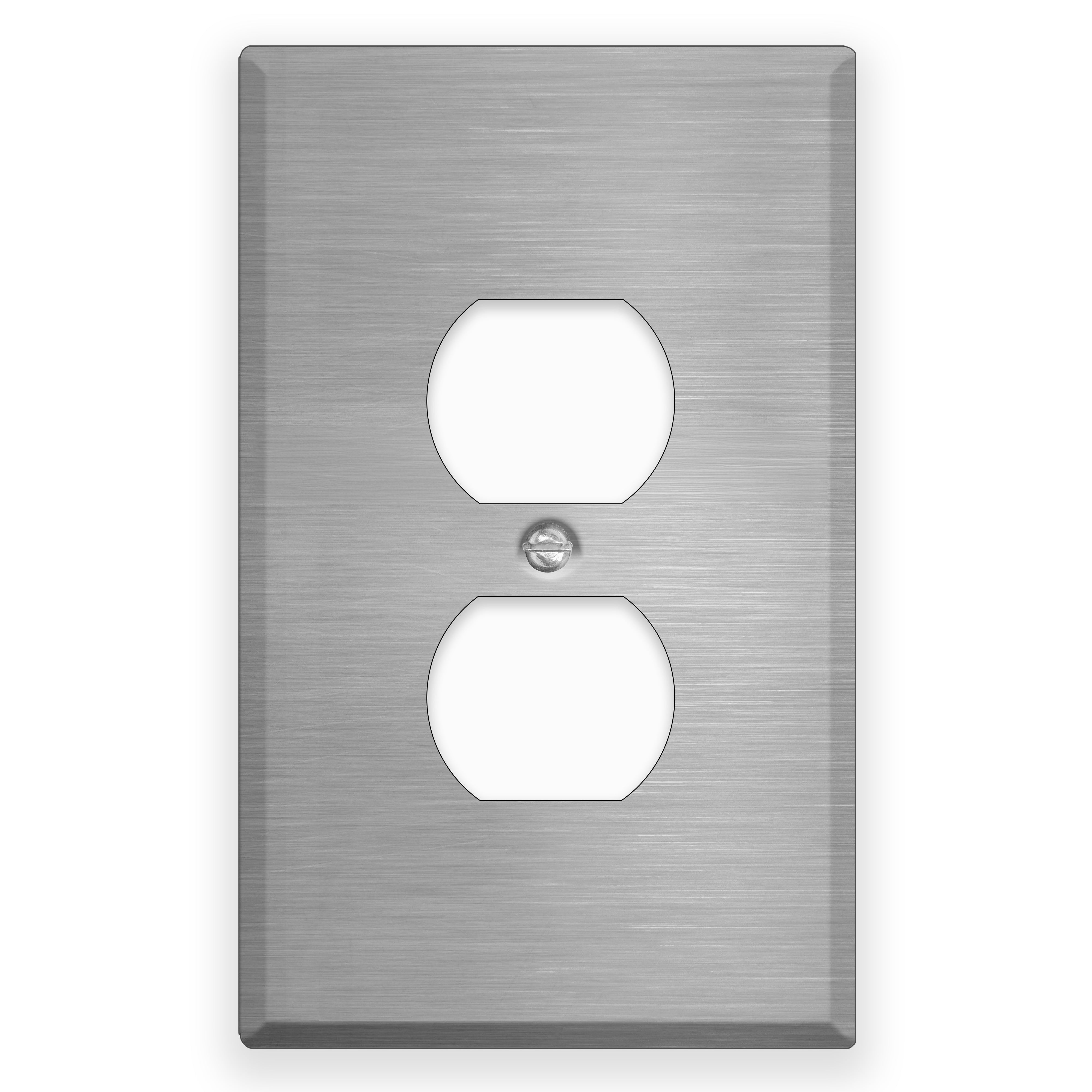 1 Gang Stainless Steel Oversized Duplex Receptacle Cover