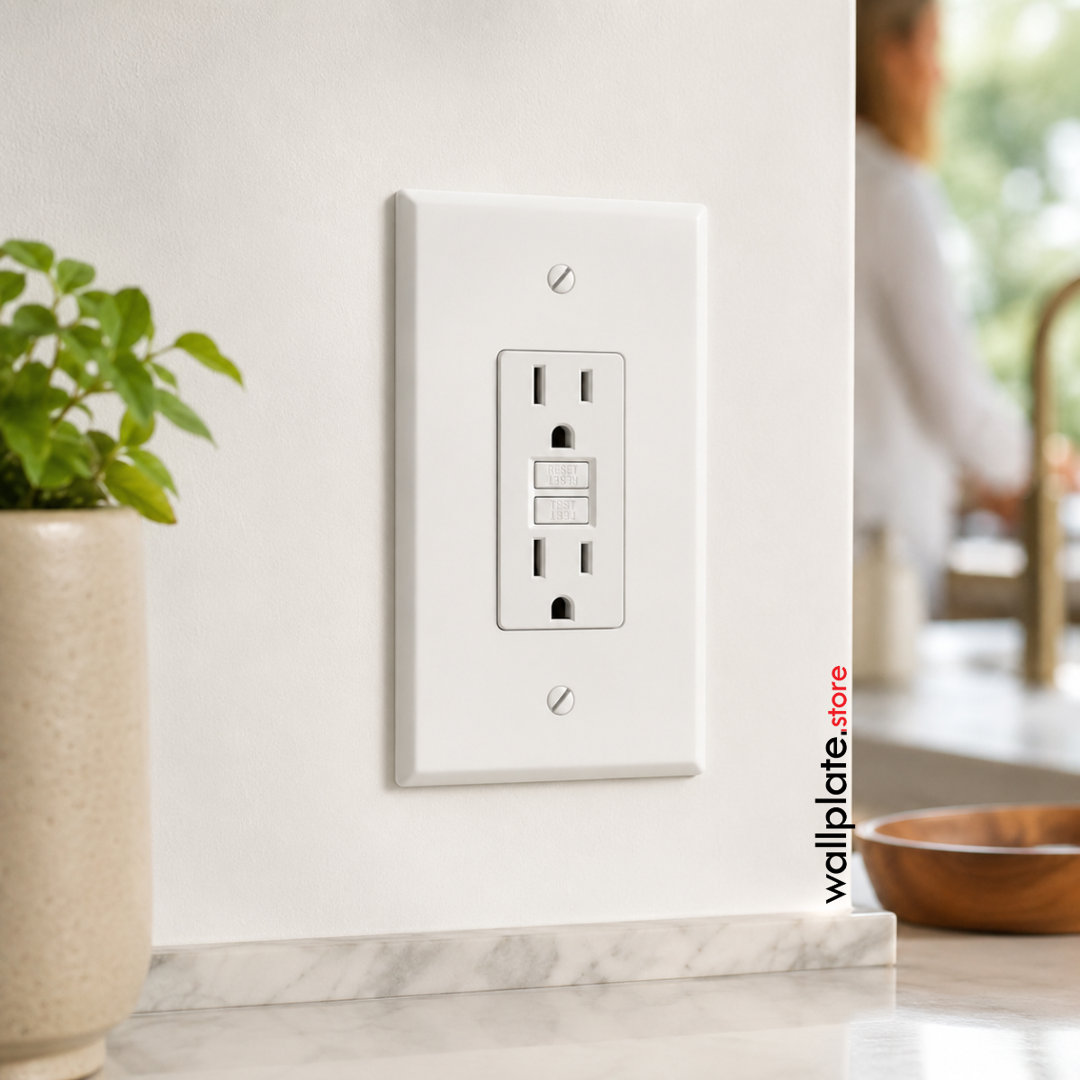 1-Gang Jumbo Oversize Wall Plate Cover – Compatible with Decora® Devices – White Painted Metal – Made in USA